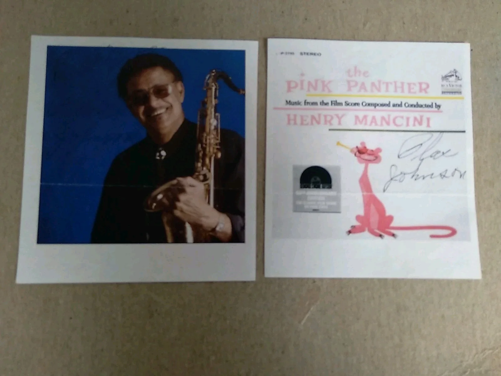 Lot Of 2 Autograph Plas John Johnson Jr. Iconic Saxophonist "The Pink Panter The, изображение 2