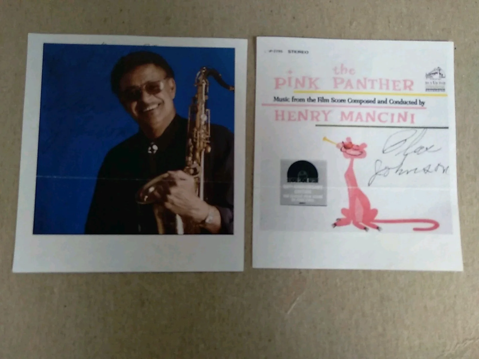 Lot Of 2 Autograph Plas John Johnson Jr. Iconic Saxophonist "The Pink Panter The, изображение 3