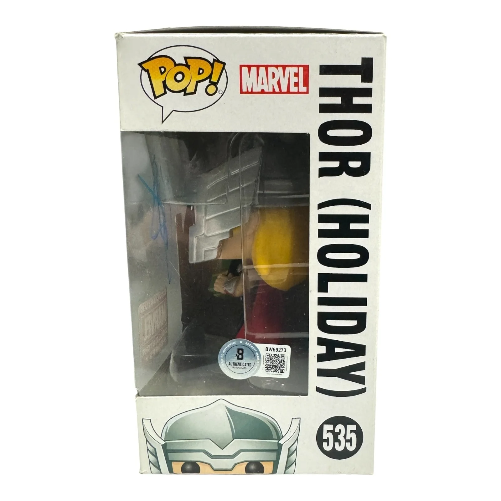 Chris Hemsworth — Chris Hemsworth Signed Autograph Thor Funko Pop 535 Beckett Bas Marvel, image 2