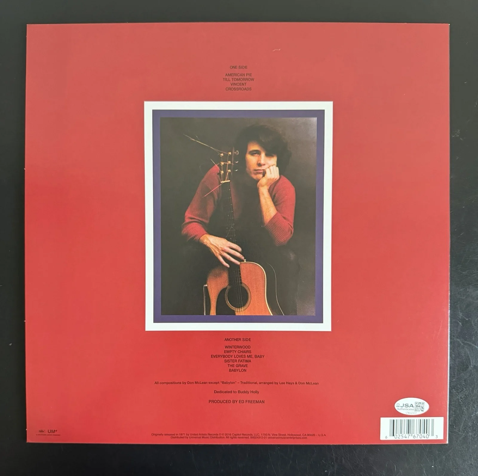 DON MCLEAN SIGNED ‘AMERICAN PIE’ VINYL RECORD ALBUM LP JSA COA, изображение 4