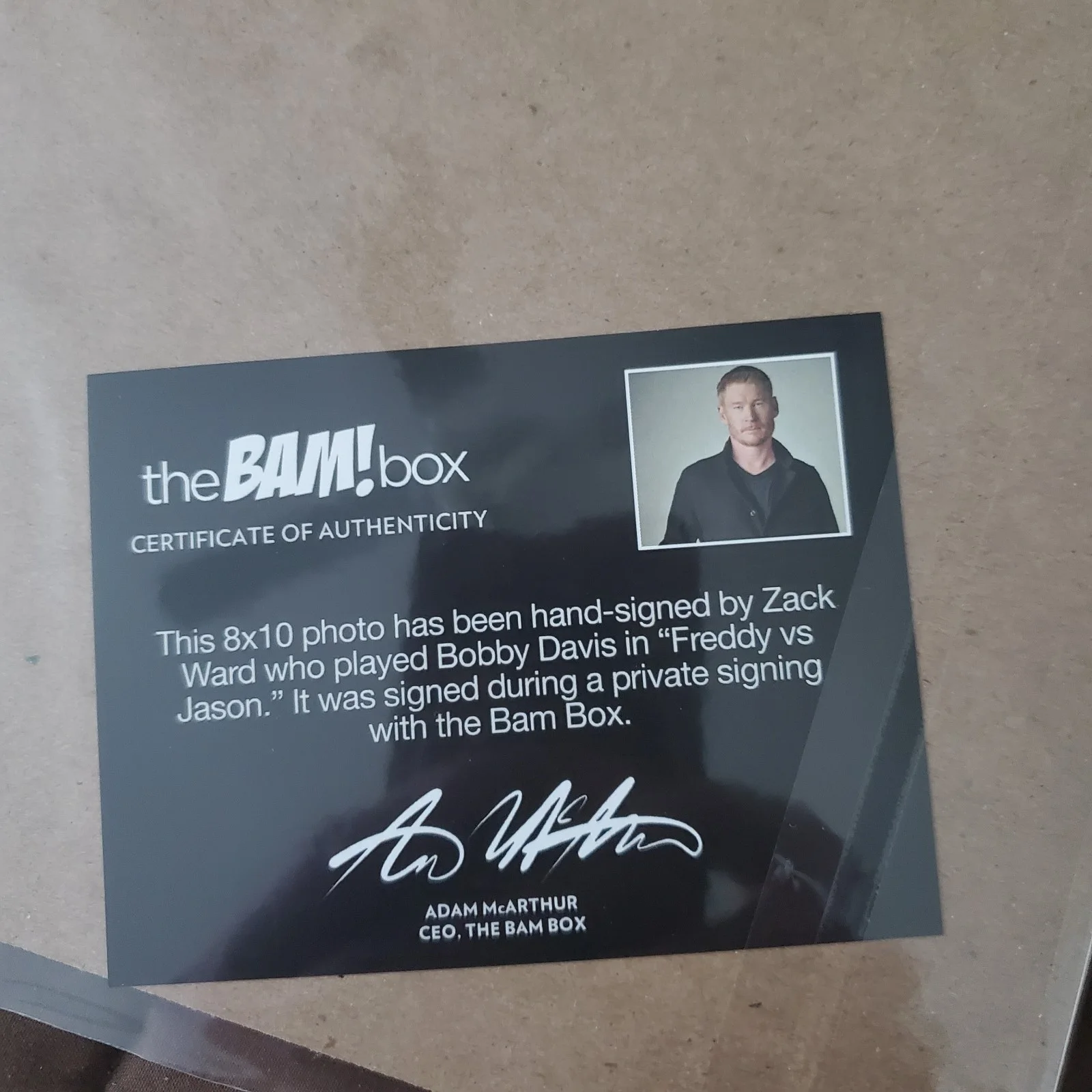 Zack Ward Freddy vs Jason Signes 8x10 Photo Bam Box Authentication, изображение 2