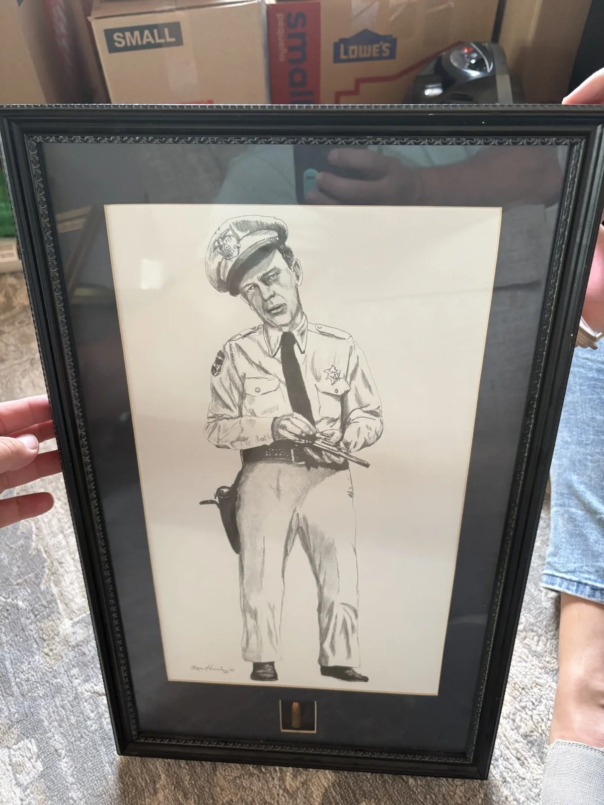 Ron Harris — Barney Fife "One Bullet" Ron Harris autograph 1993 framed, изображение 2