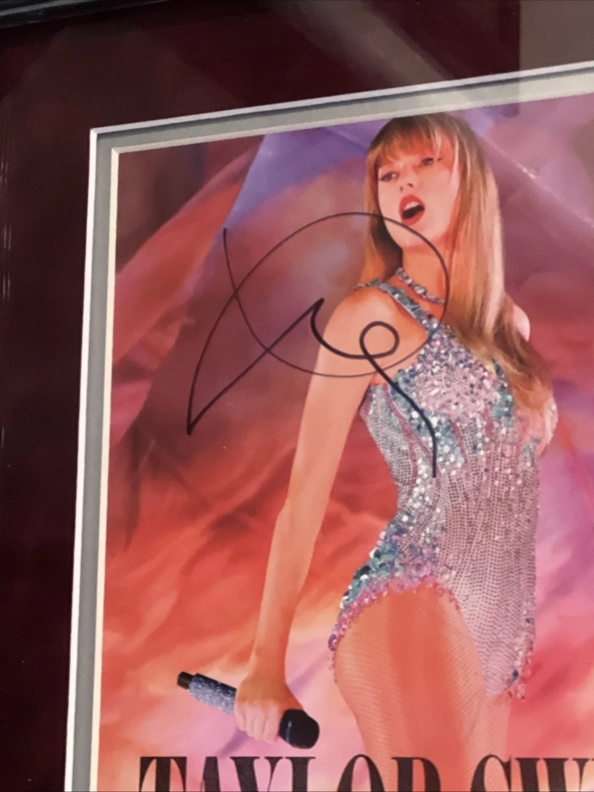 Taylor Swift Signed Autograph The Eras Tour Custom Framed Global Authentication, image 2
