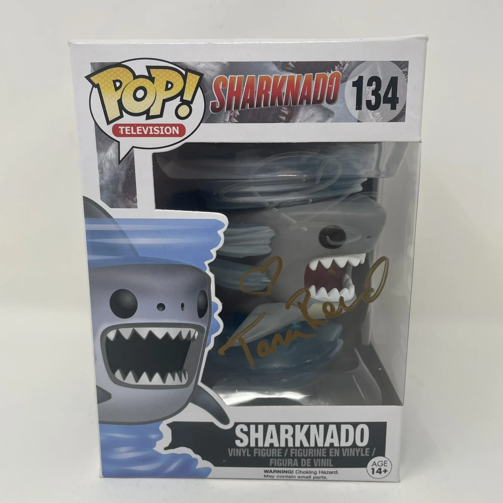IAN ZIERING, TARA REID — DOUBLED SIGNED IAN ZIERING & TARA REID SHARKNADO FUNKO POP FIGURE