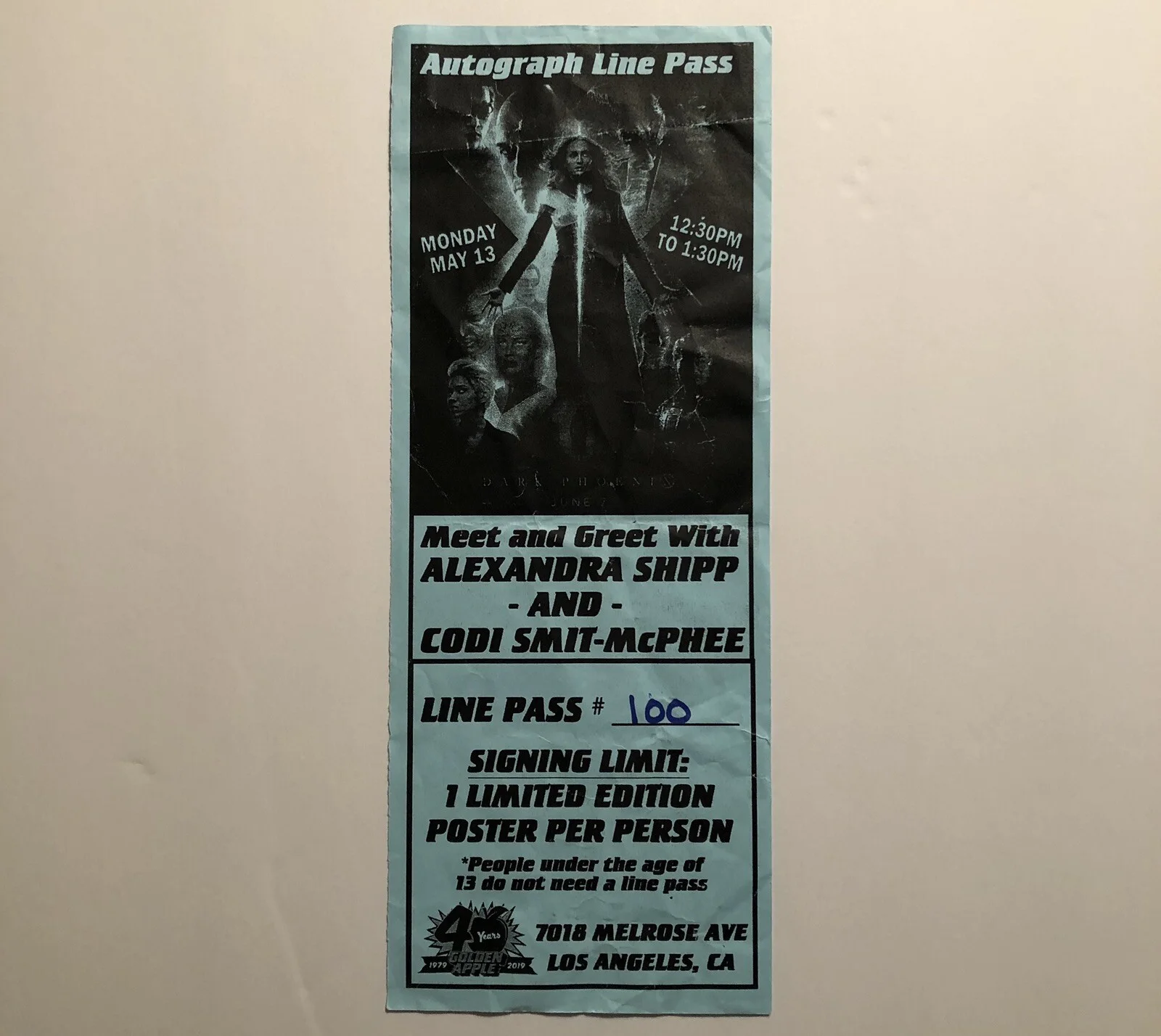 Kodi Smit-McPhee — Dark Phoenix 2019 Nightcrawler Poster 11"x17" Kodi Smit-McPhee Hand Signed, image 2