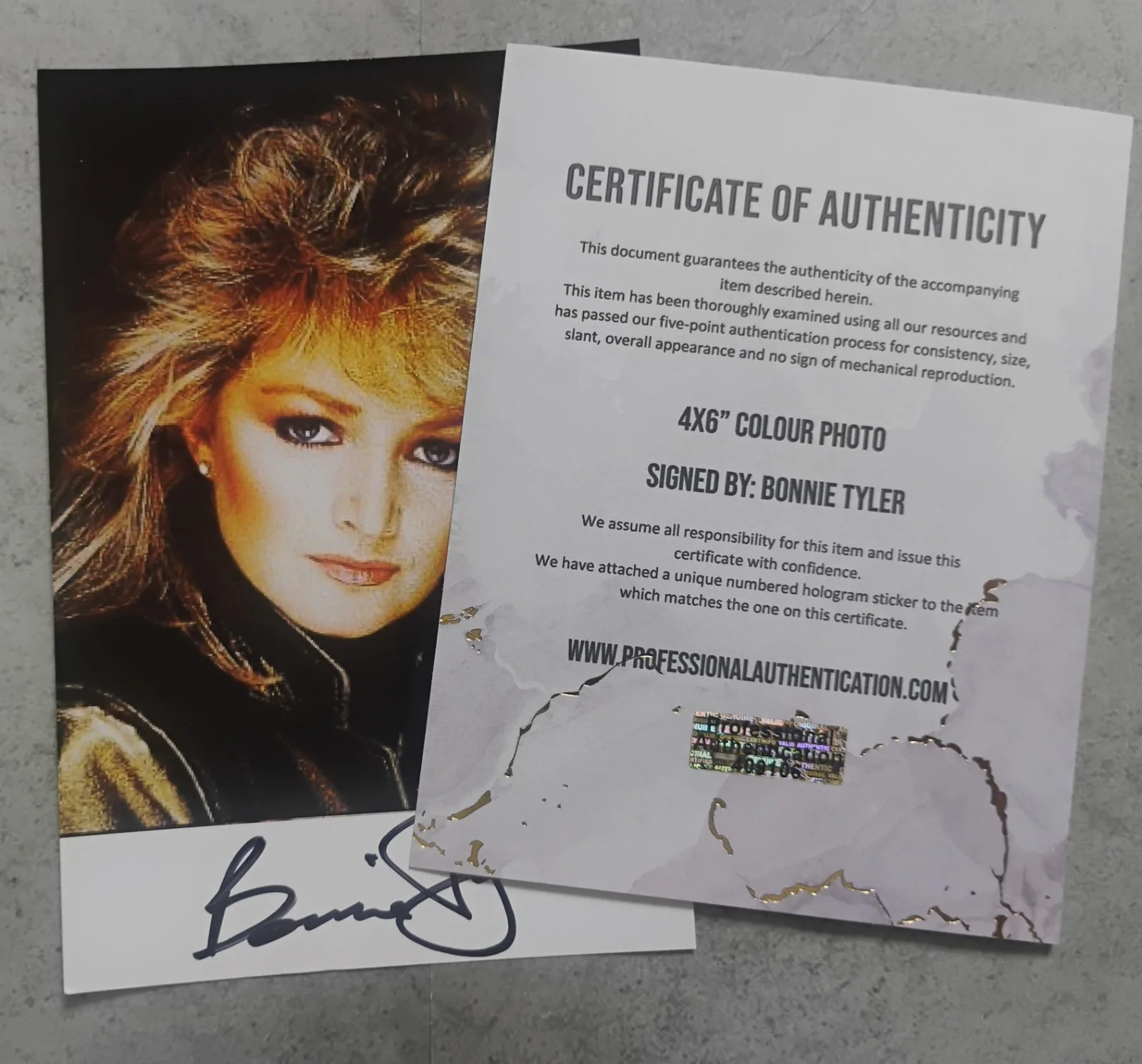 Bonnie Tyler Hand Signed Photo COA NO US TARIFFS, image 4