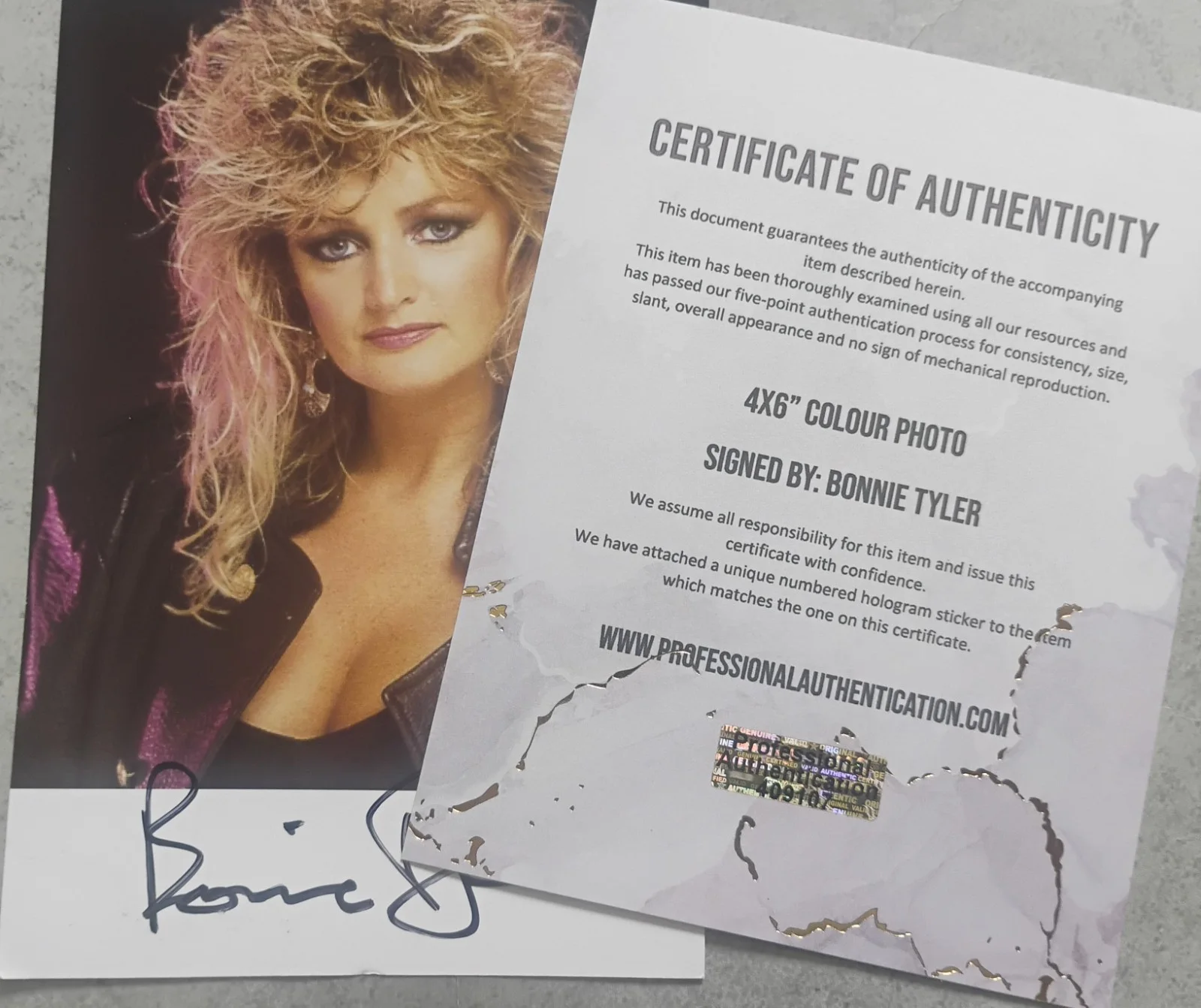 Bonnie Tyler Hand Signed Photo COA NO US TARIFFS, image 4