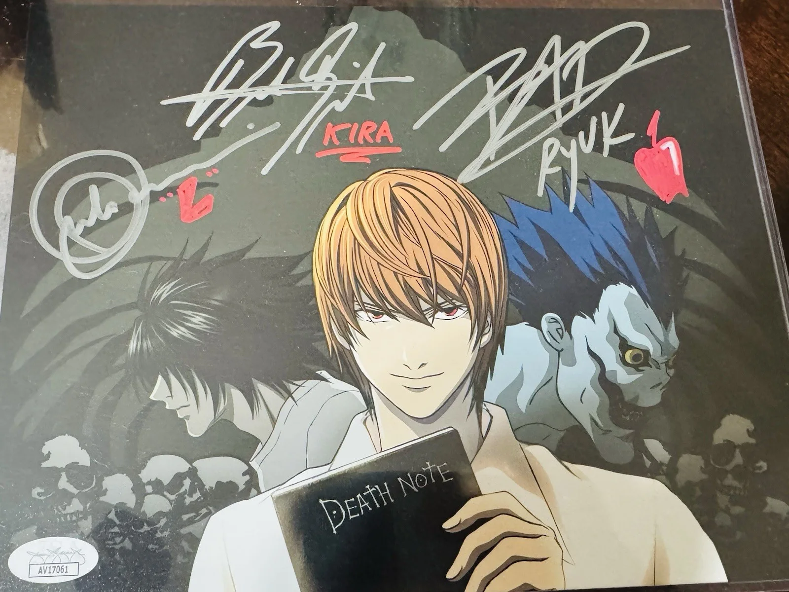 Alessandro Juliani, Brian Drummond, Brad Swaile — Signed Death Note Cast 8.5x11 Photo Juliani, Drummond, Swaile JSA COA