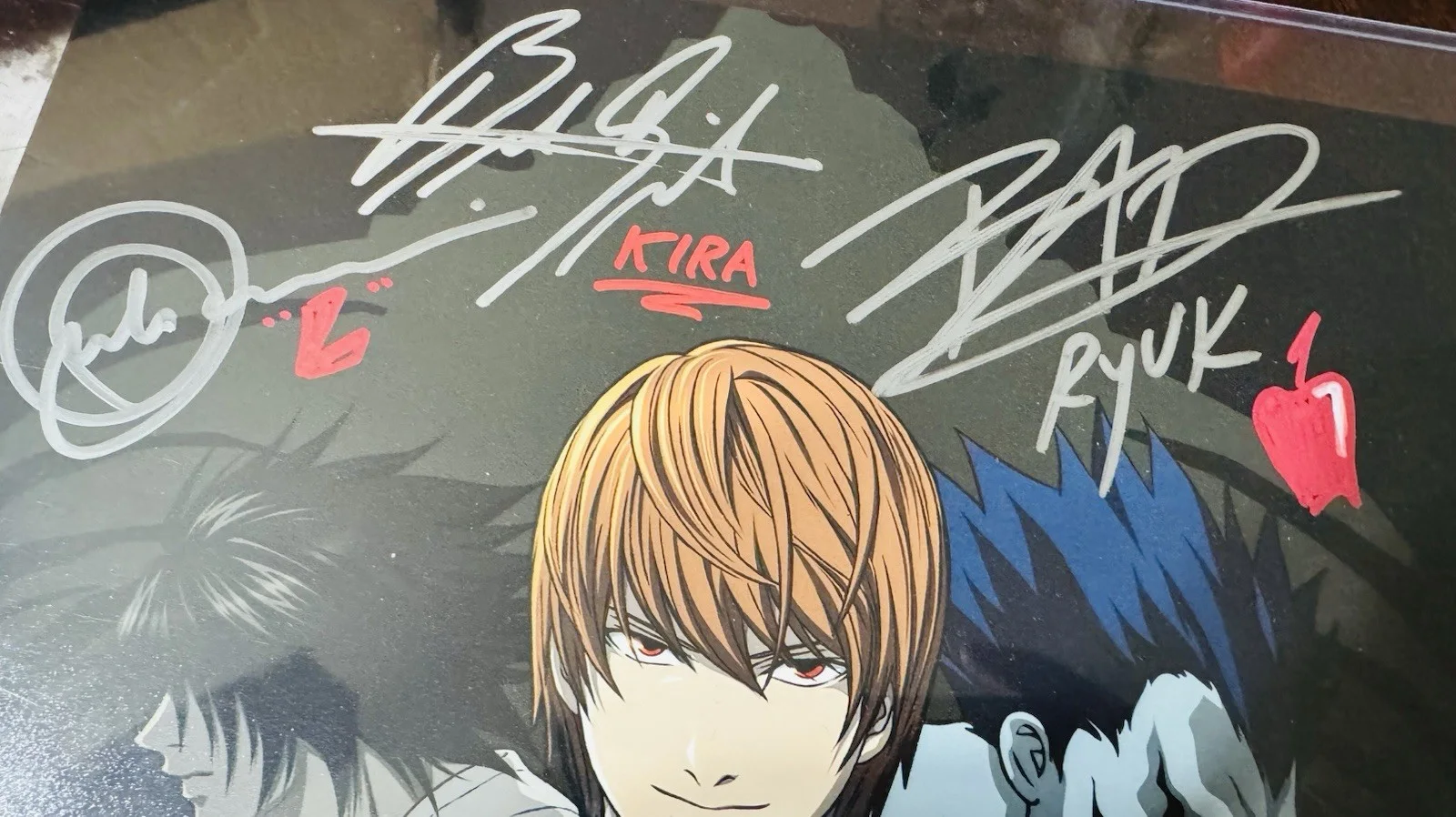 Alessandro Juliani, Brian Drummond, Brad Swaile — Signed Death Note Cast 8.5x11 Photo Juliani, Drummond, Swaile JSA COA, изображение 2