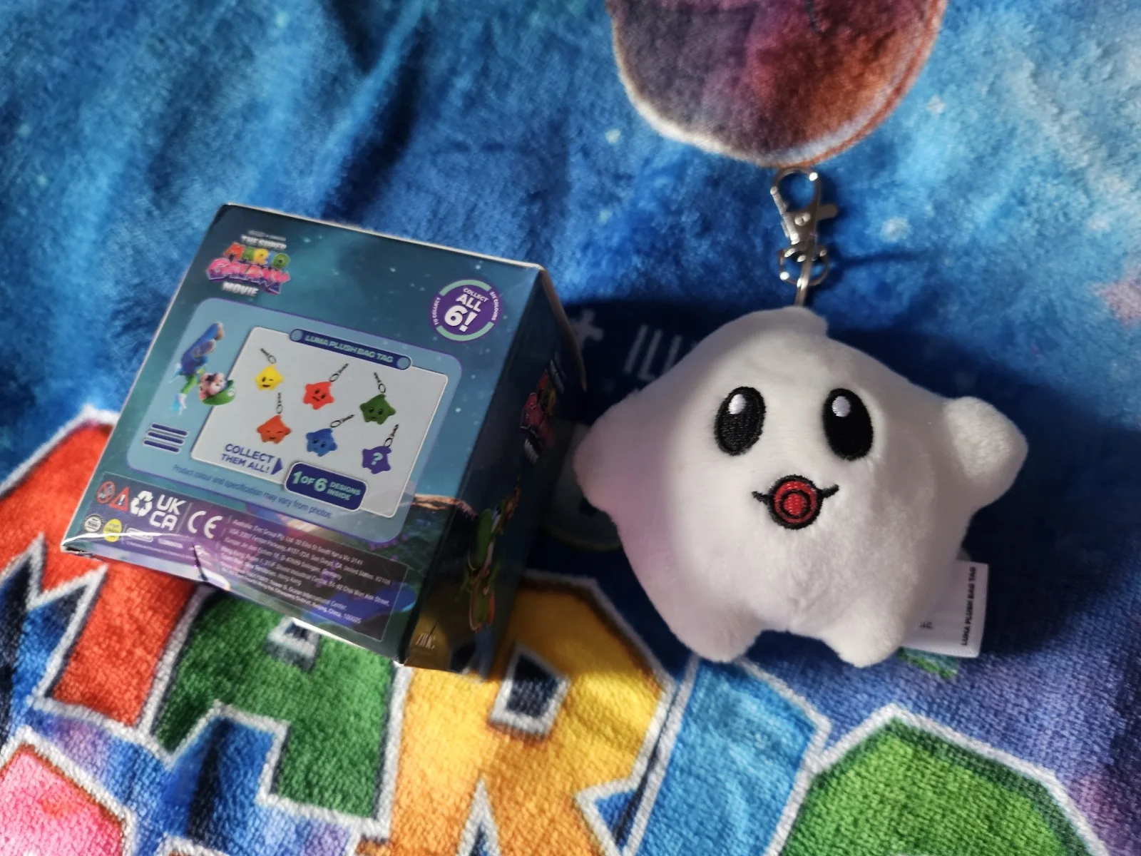 *RARE* WHITE LUMA STAR PLUSH KEYCHAIN SUPER MARIO GALAXY MOVIE UK CINEMA MERCH!!, изображение 2