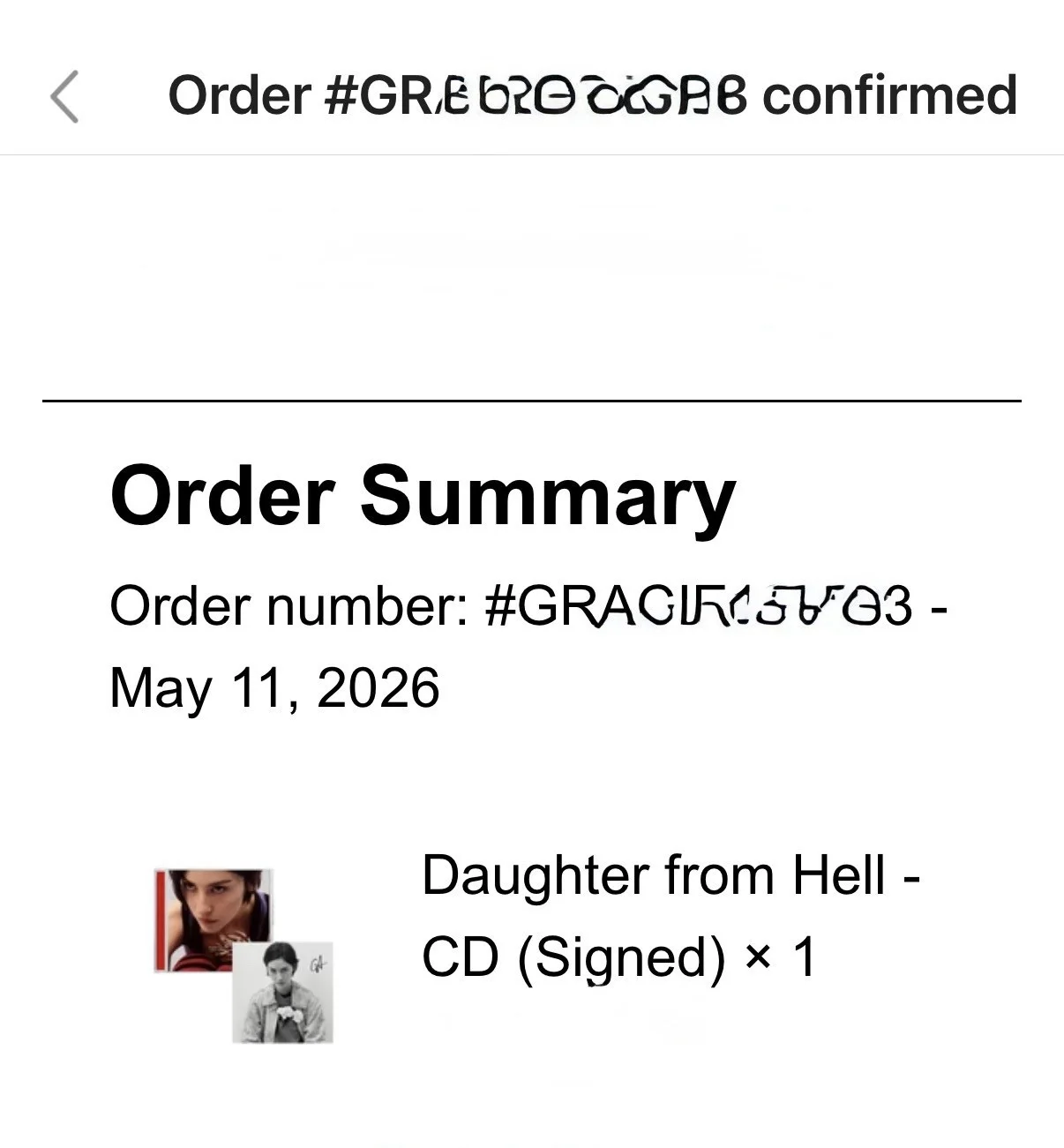 SIGNED! GRACIE ABRAMS Daughter From Hell - CD | New Sealed Presale, image 2