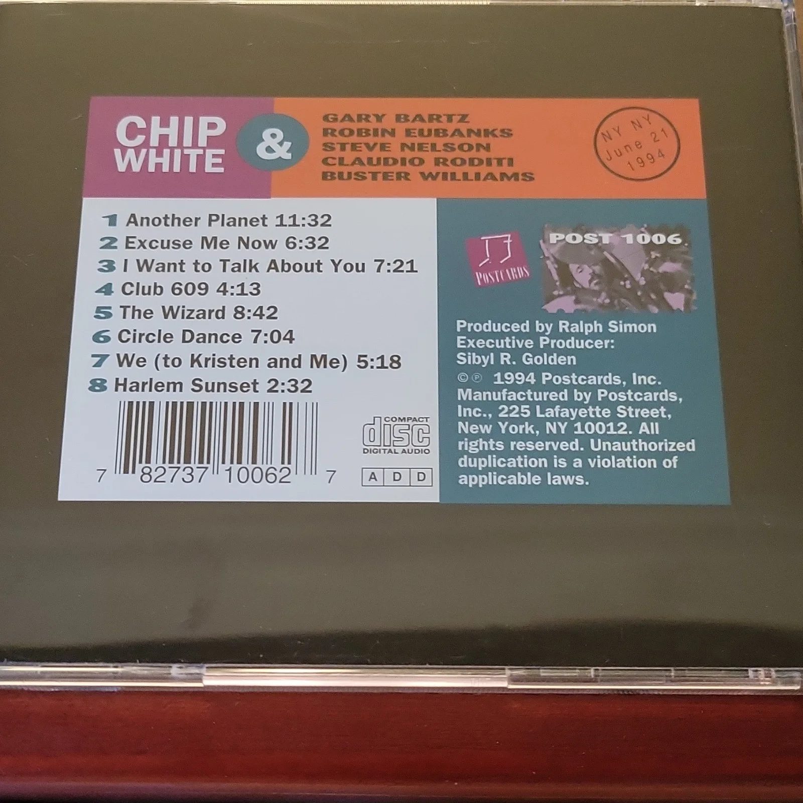 Chip White Signed Original Music CD Harlem Sunset with Booklet autographed, image 4