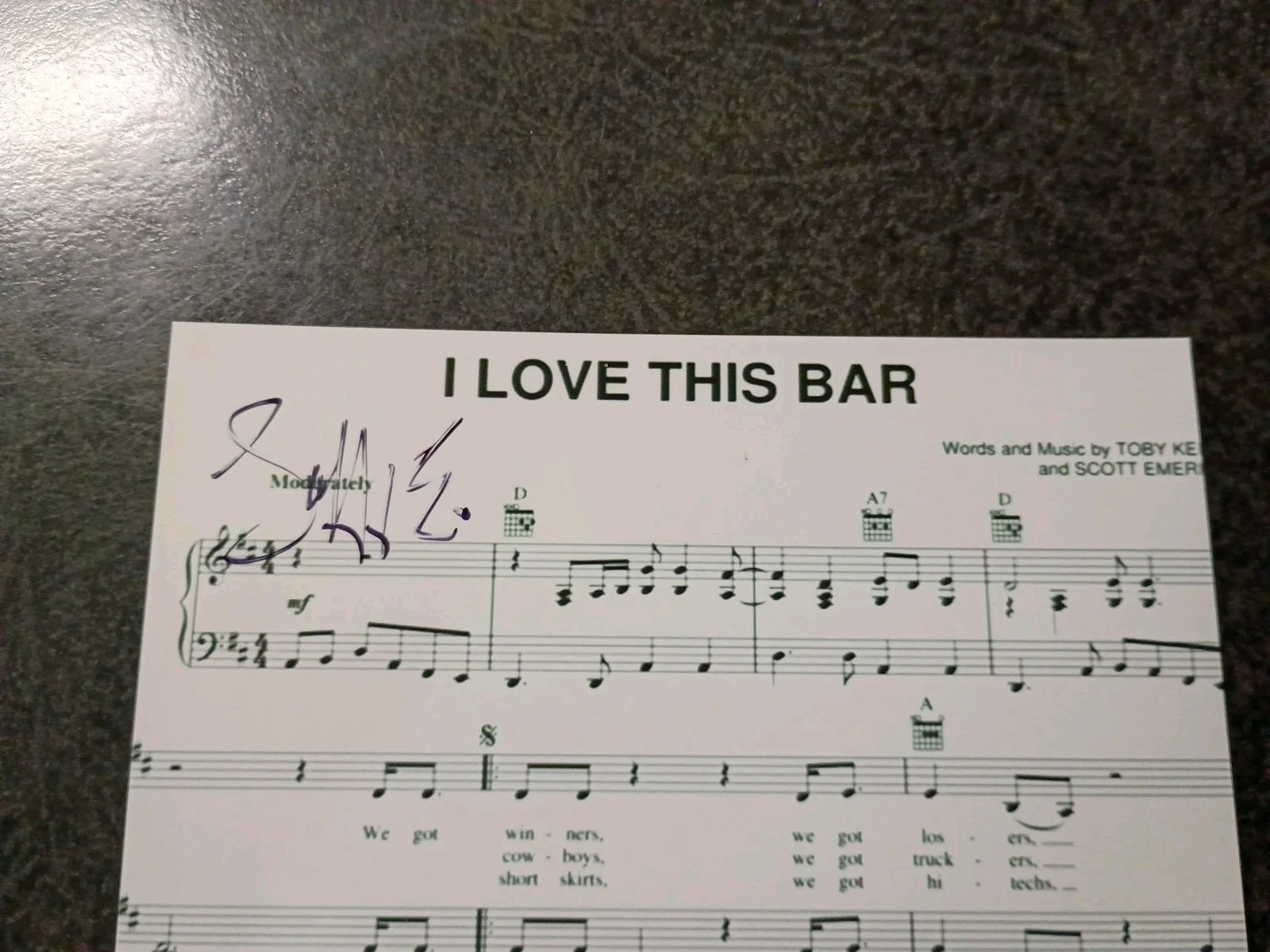 SCOTTY EMERICK Hand Signed Photo - SONGWRITTER 4 TOBY KEITH -I LOVE THIS BAR, image 2