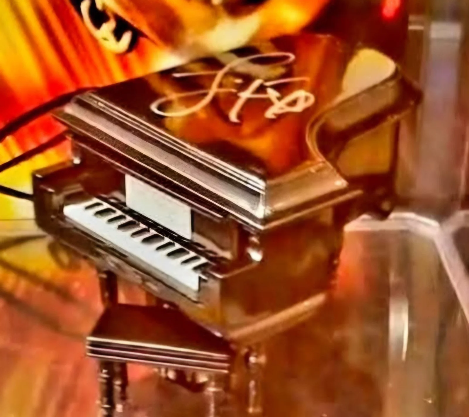 Mini Piano Display Case Signed By Jamie Foxx JSA, image 2