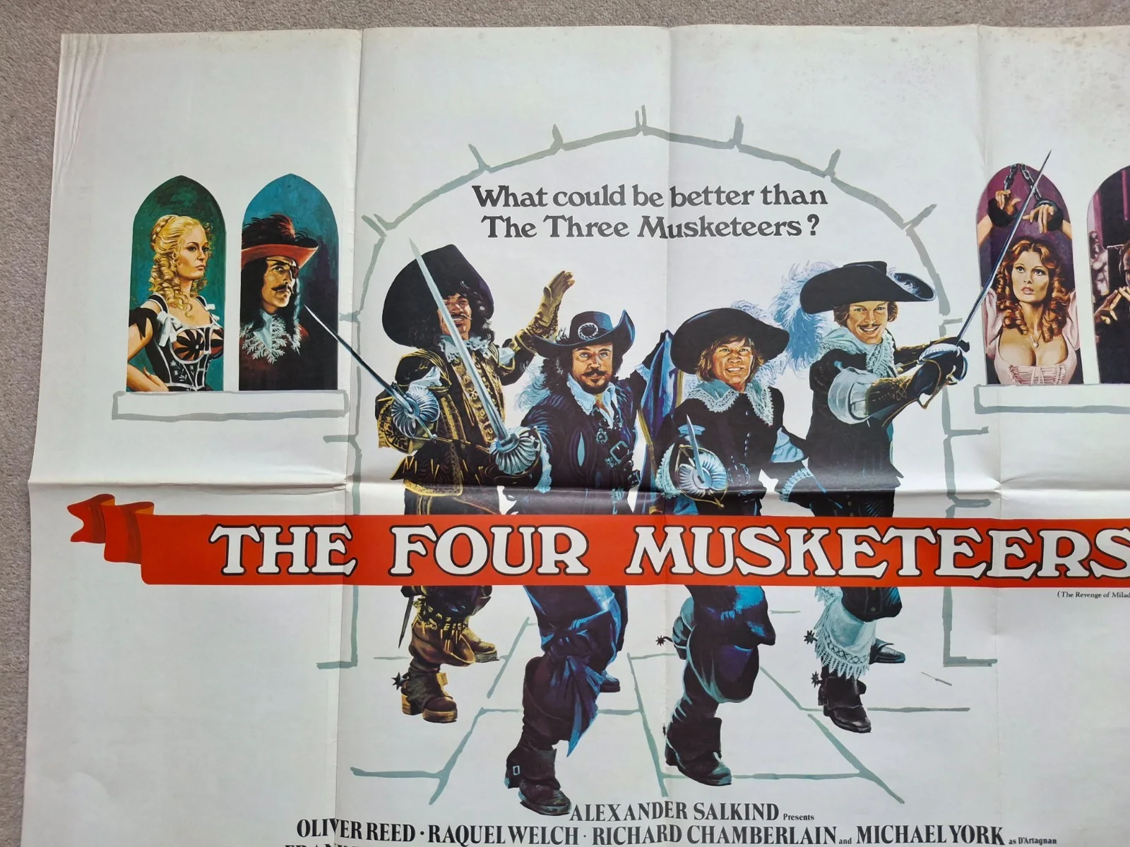 The Four Musketeers Rare Film Cinema Movie Quad Poster Oliver Reed Raquel Welch, изображение 3