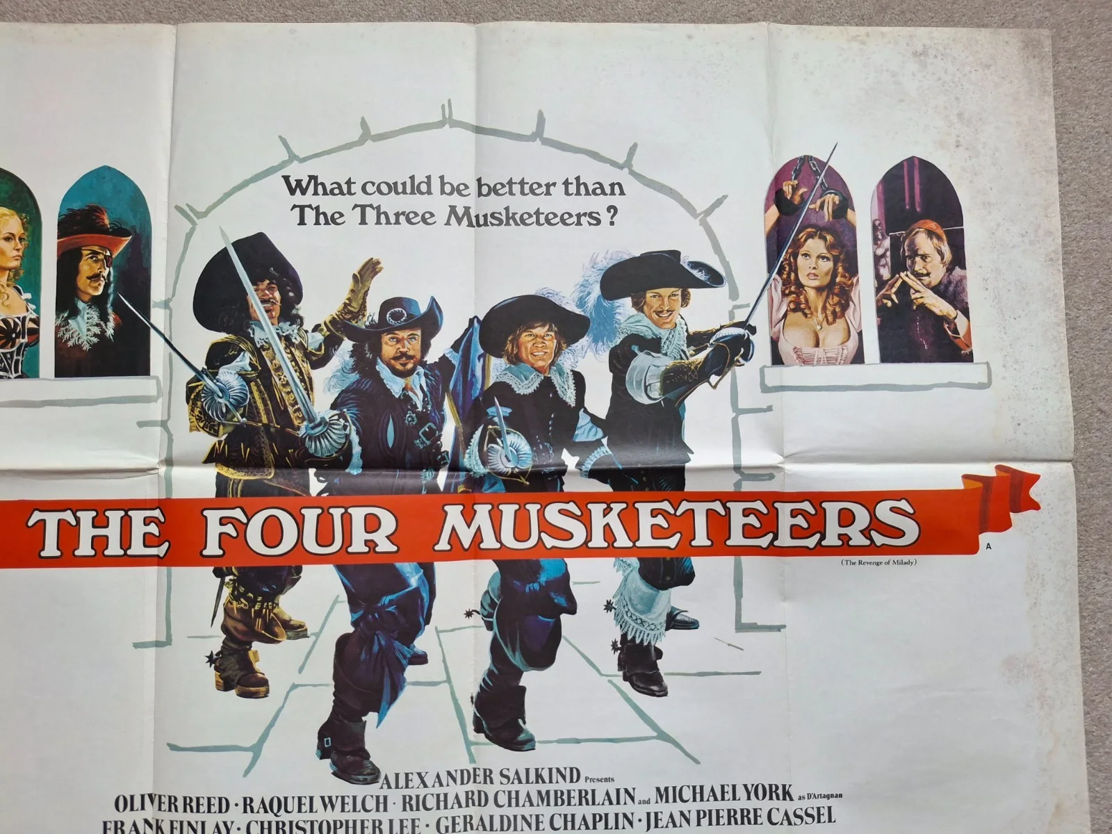 The Four Musketeers Rare Film Cinema Movie Quad Poster Oliver Reed Raquel Welch, изображение 4