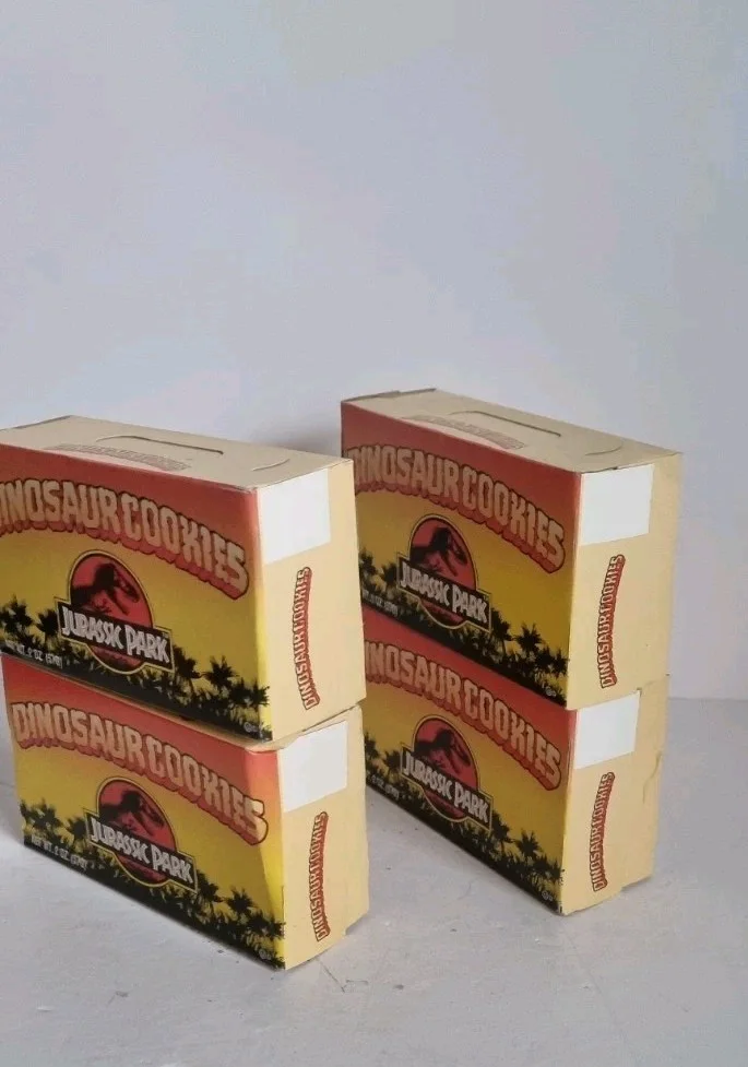 Set Of 4 Jurassic Park Dinosaur Cookies Rare Universal Studios Vintage JP 1992, изображение 2