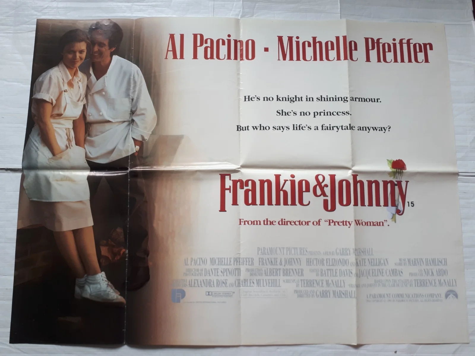 frankie & johnny 1991 ORIGINAL Poster UK Quad 30x40" 1990s al pacino michelle, изображение 2