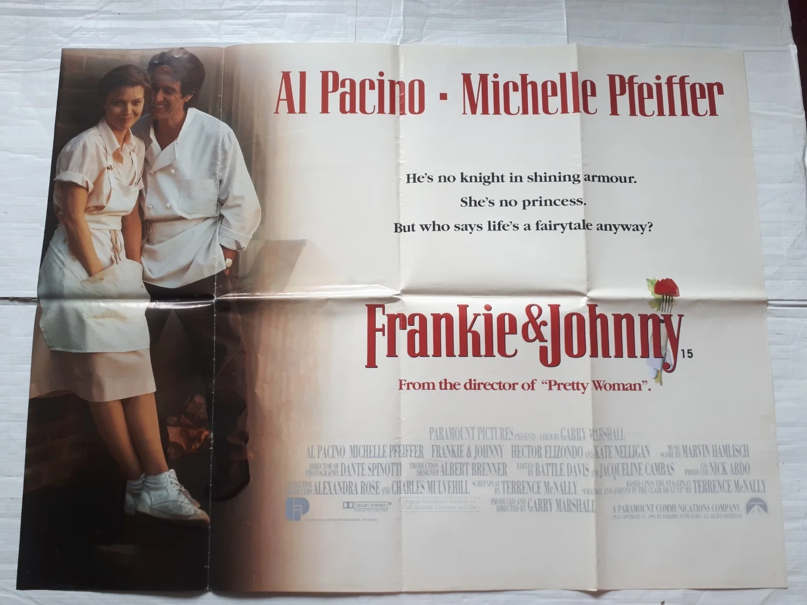 frankie & johnny 1991 ORIGINAL Poster UK Quad 30x40" 1990s al pacino michelle, изображение 3
