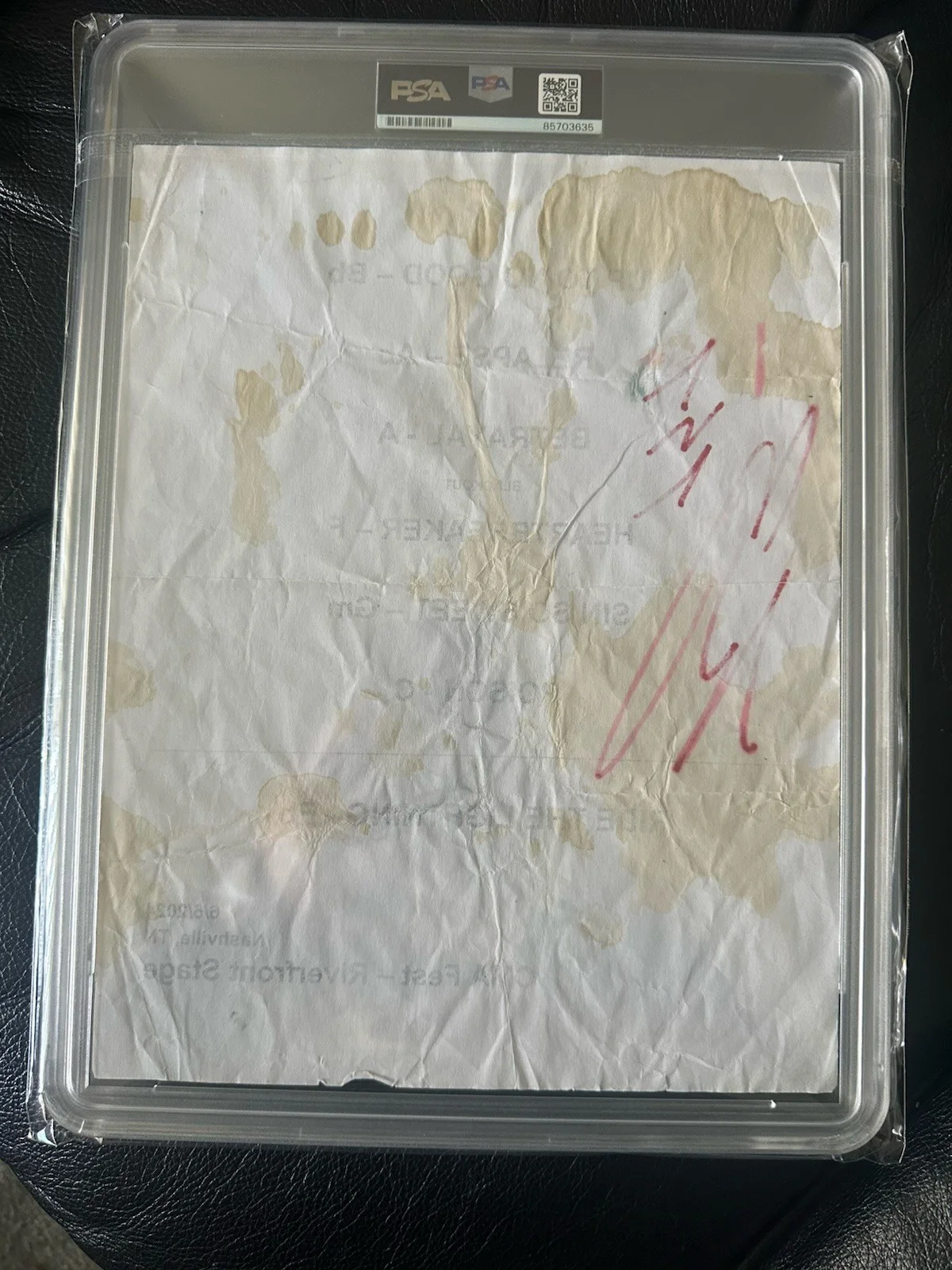 Warren Zeiders Signed Concert SetList Slabbed PSA COA 85703635, image 2