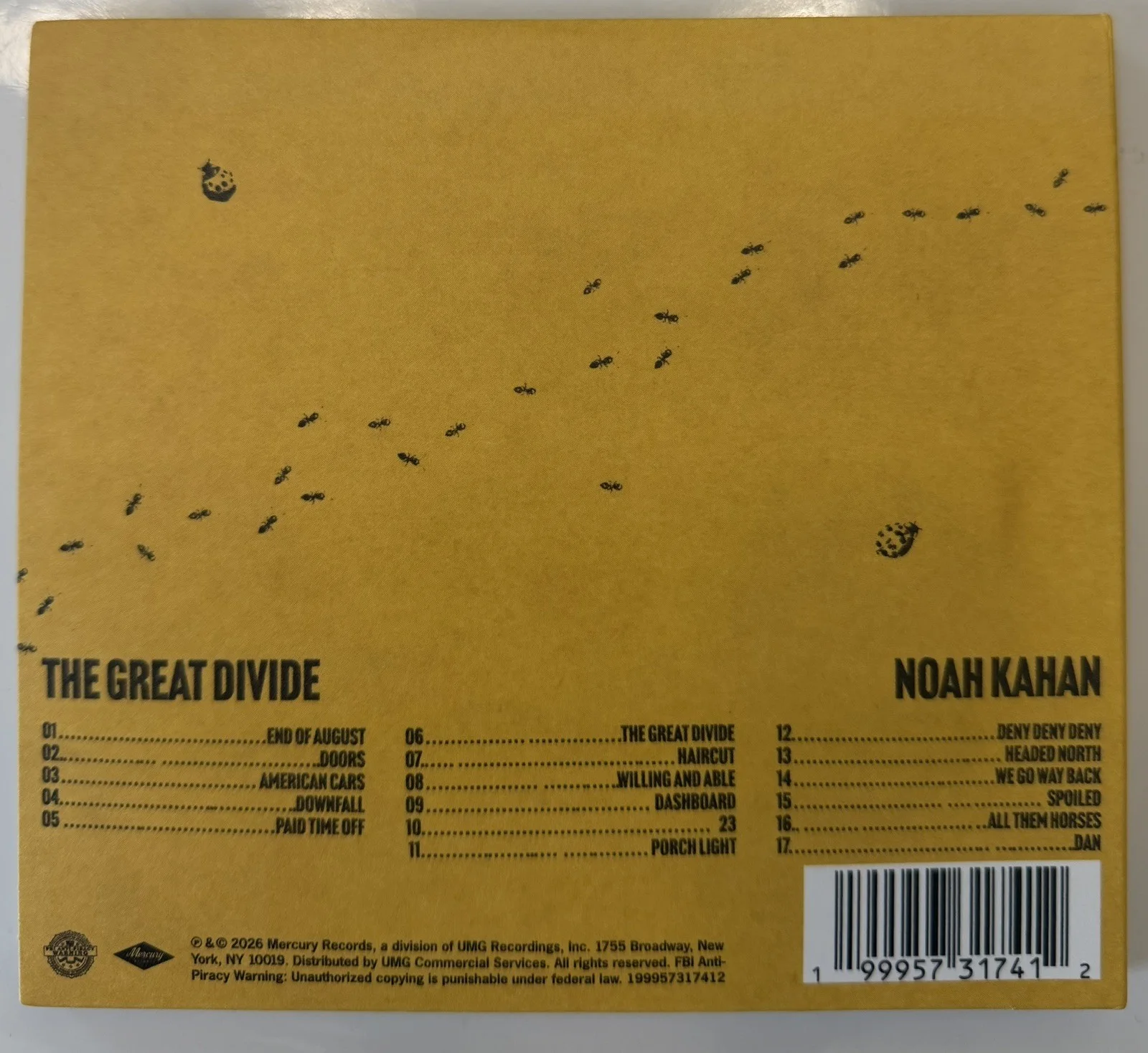 Noah Kahan The Great Divide CD Signed/Autographed Insert IN HAND, image 3
