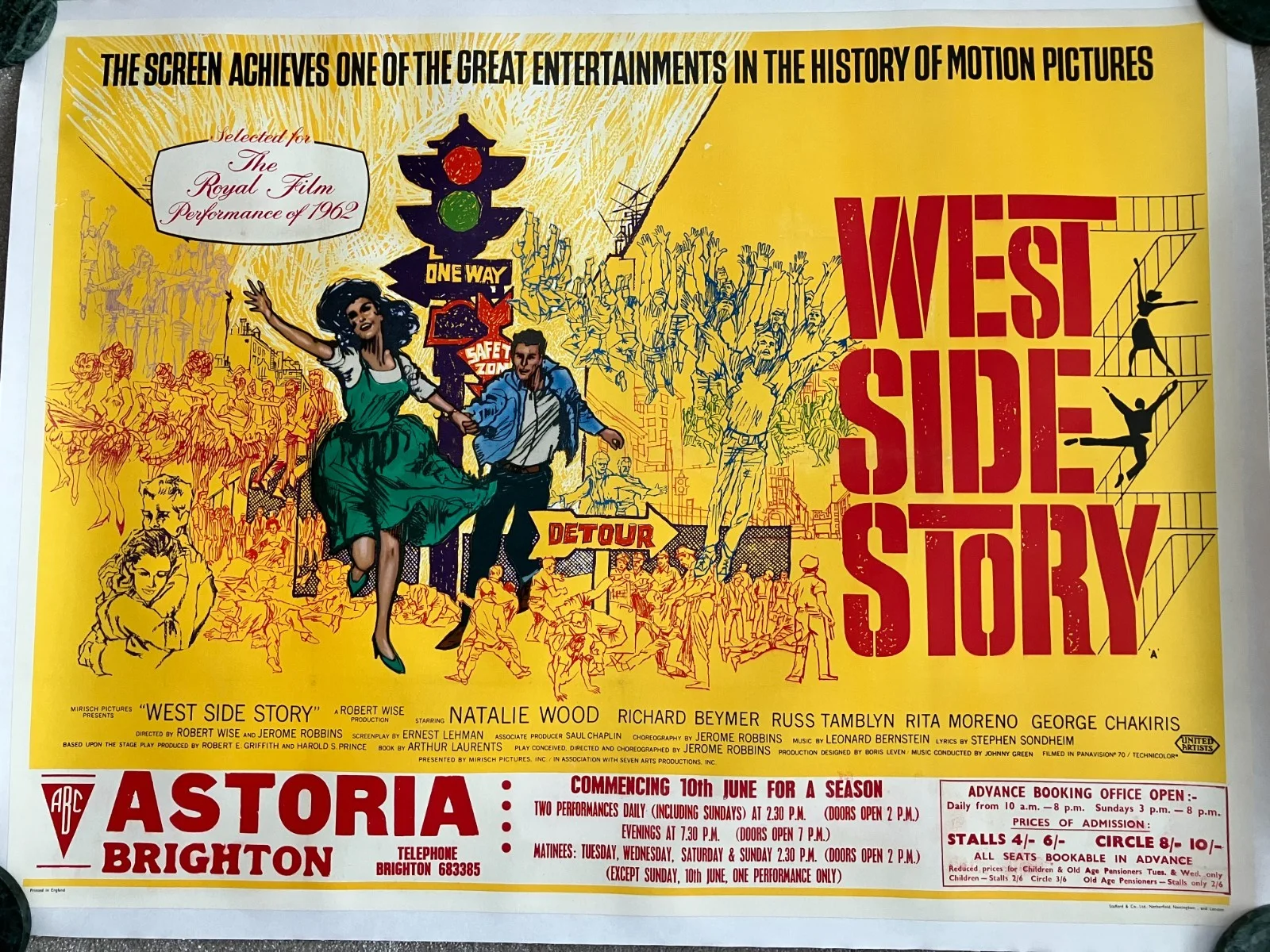 West Side Story Rare Original First Release UK Quad Poster 1961 - 30 x 40 Inches, image 2