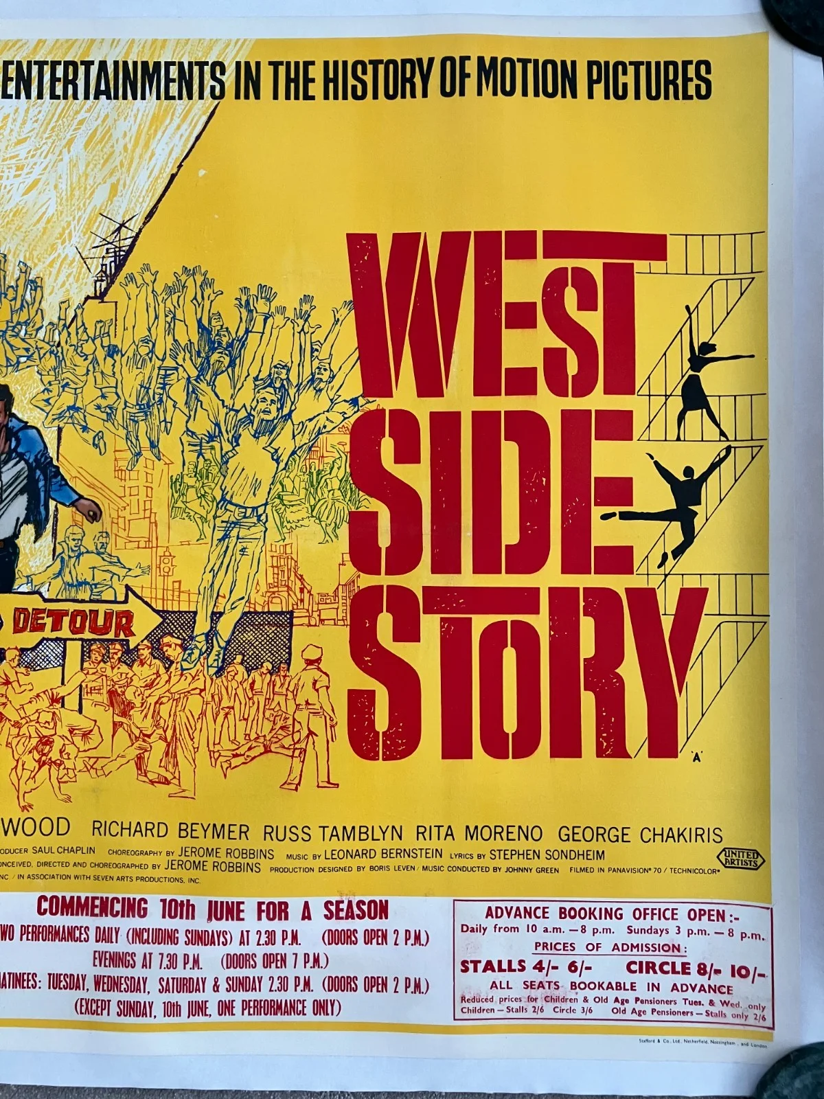 West Side Story Rare Original First Release UK Quad Poster 1961 - 30 x 40 Inches, image 4