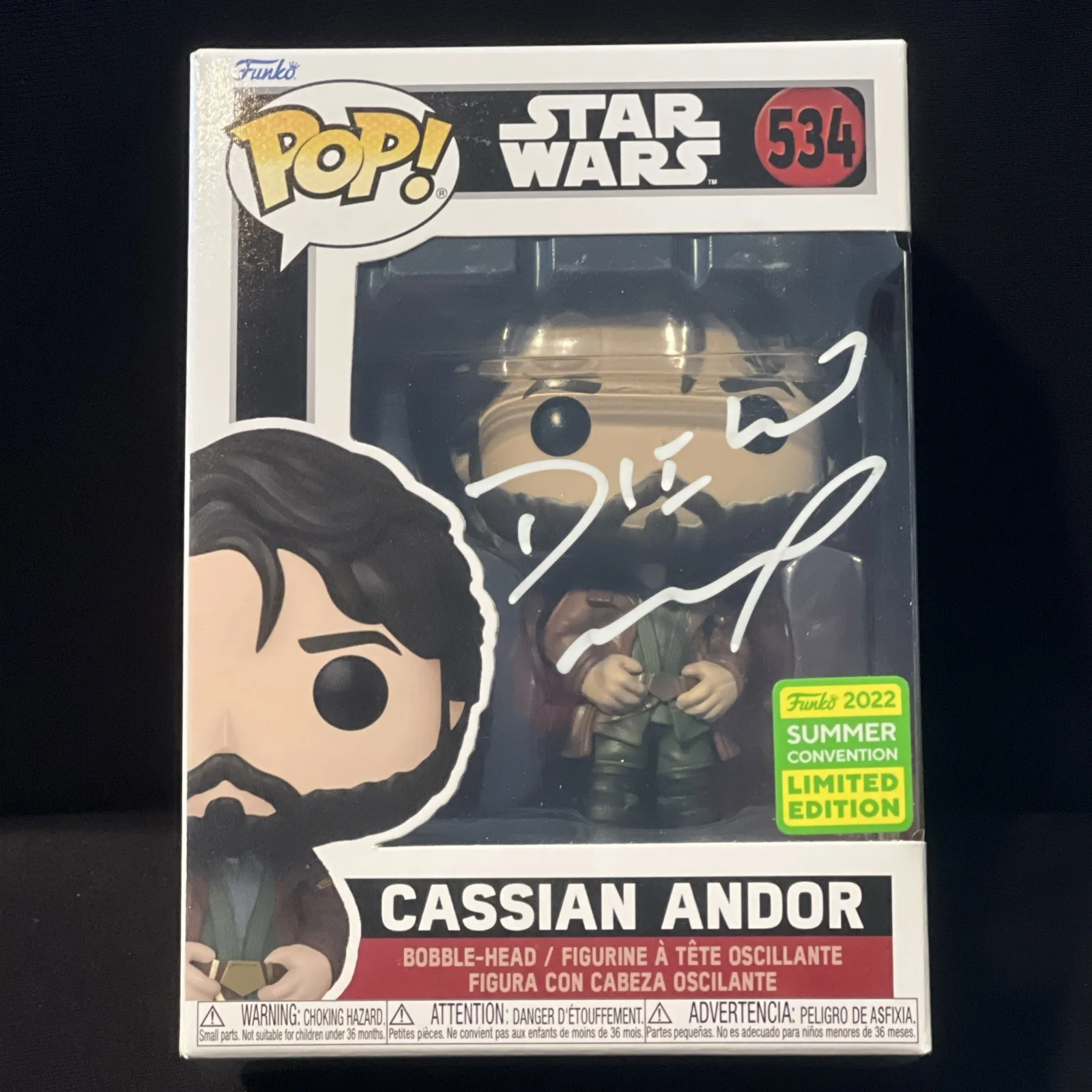 Diego Luna — Diego Luna autógrafo assinado Funko Pop #534 Star Wars Cassian Andor JSA autêntico