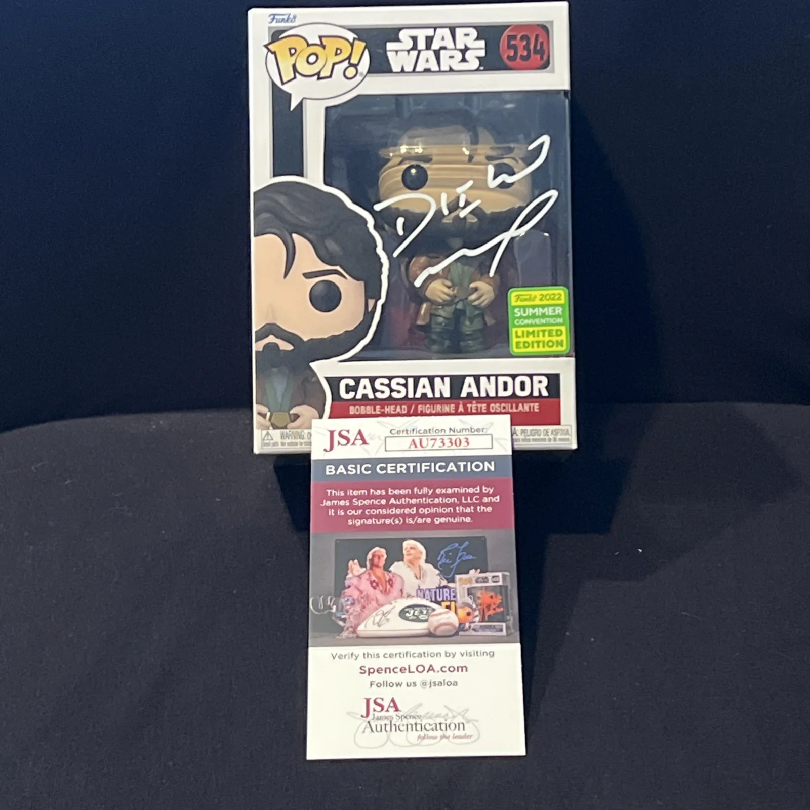 Diego Luna — Diego Luna autógrafo assinado Funko Pop #534 Star Wars Cassian Andor JSA autêntico, изображение 5