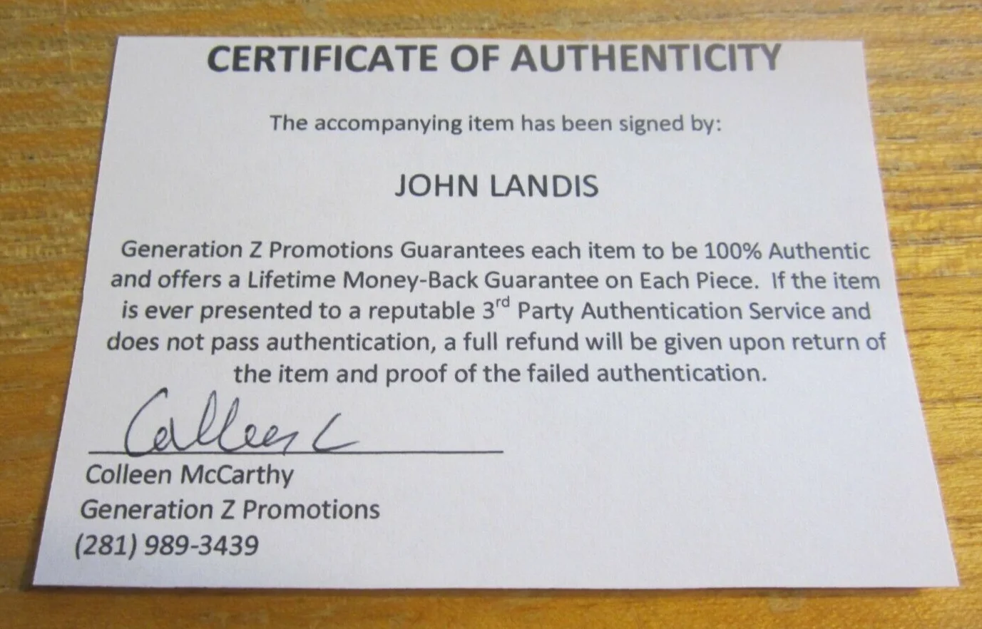 John Landis — John Landis Director Autographed Signed 4X6 Photo "The Blues Brothers", изображение 3