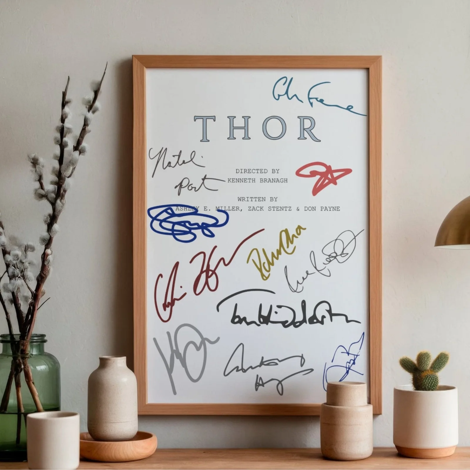 Thor Inspired Poster A4 Pre-Printed Autograph Script Style Print Wall Art Gift, image 2