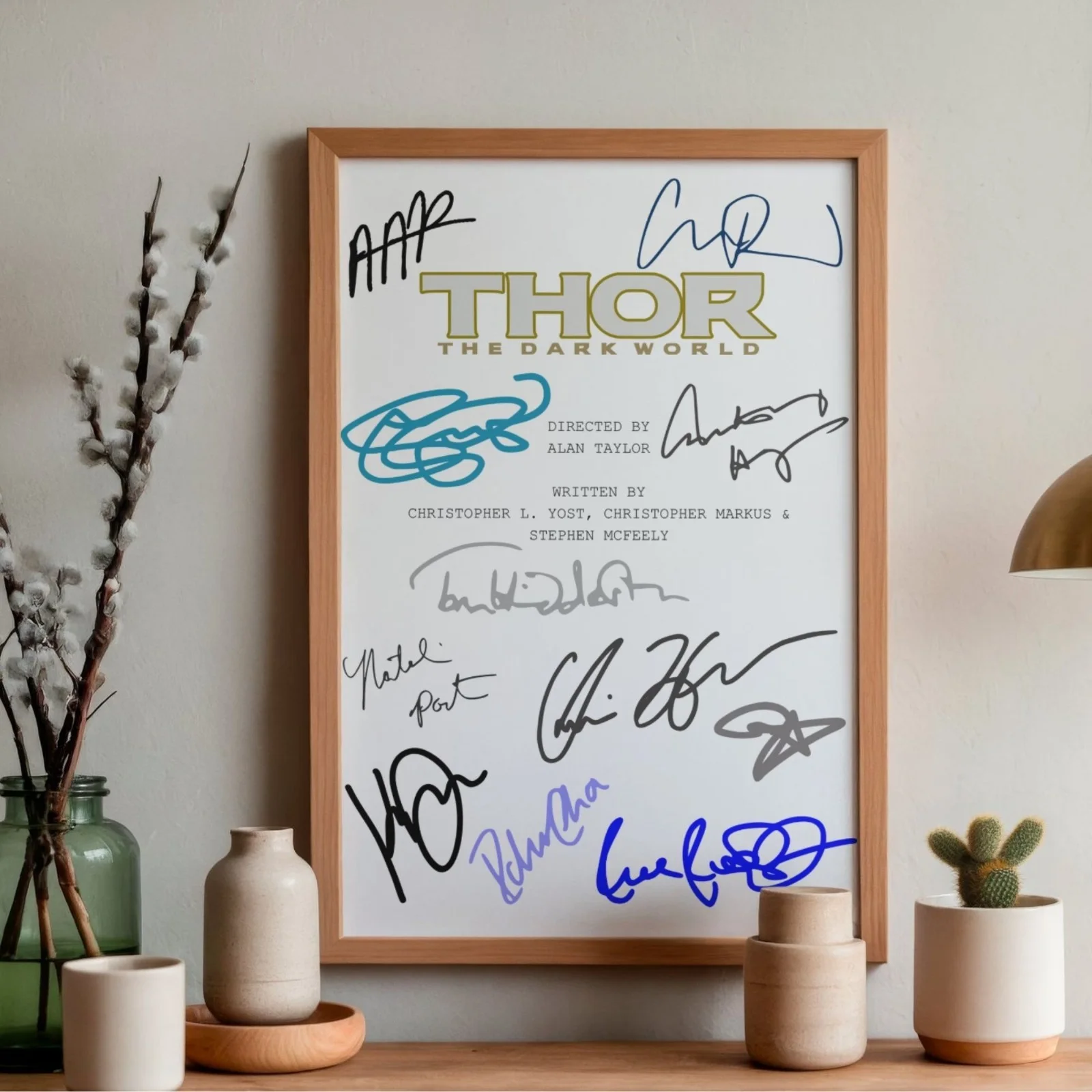 Thor The Dark World Inspired Poster A4 Pre-Printed Signature Script Style Gift, image 2