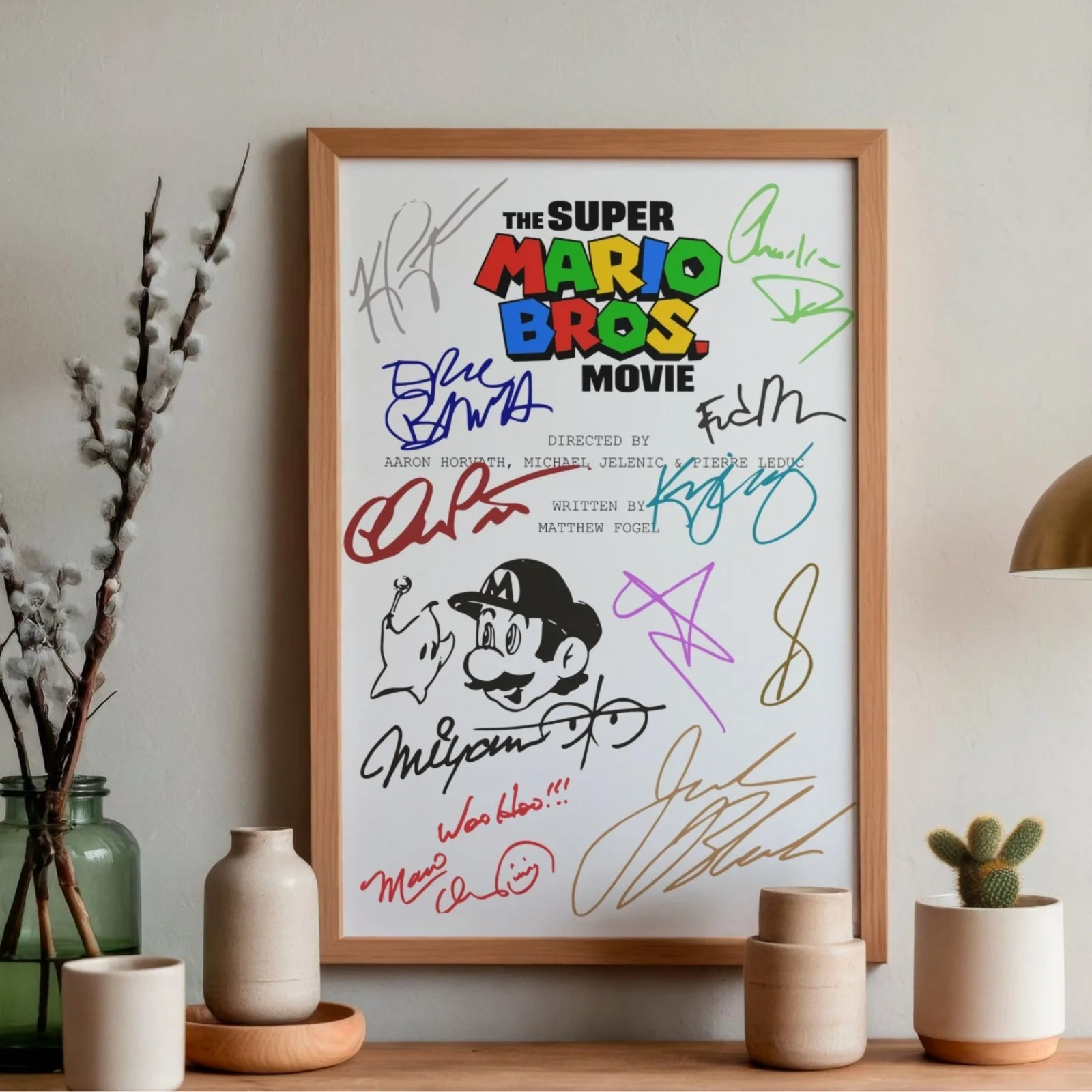 The Super Mario Bros Movie Inspired Poster A4 Pre-Printed Autograph Script Style, image 2
