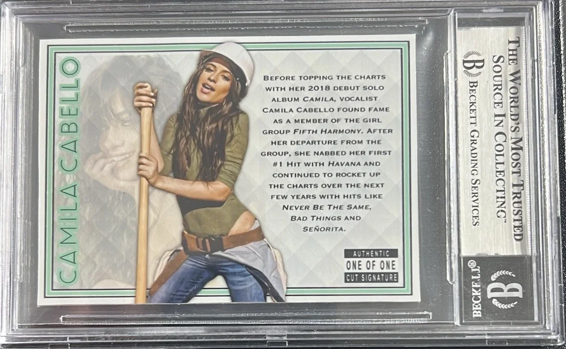 Camila Cabello Autographed Custom Trading Card Signed Cut Beckett Auto Authentic, image 2