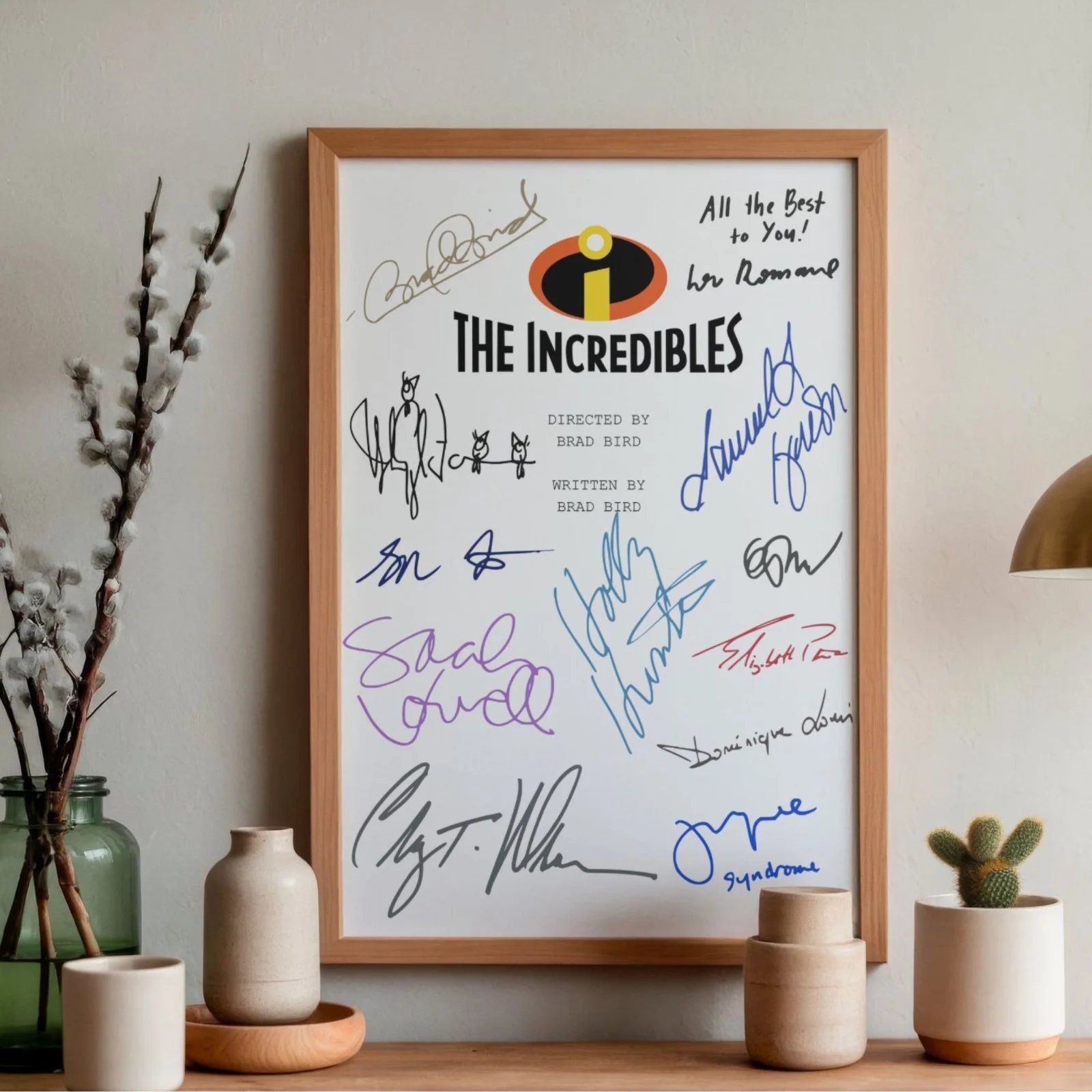 The Incredibles Inspired Poster A4 Pre-Printed Autograph Script Style Film Gift, image 2