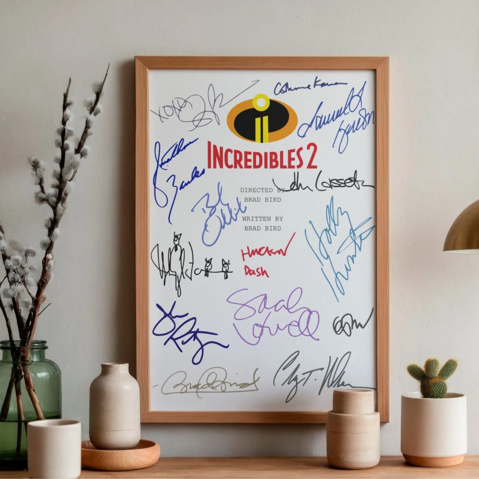 The Incredibles 2 Inspired Poster A4 Pre-Printed Signature Script Style Wall Art, изображение 2