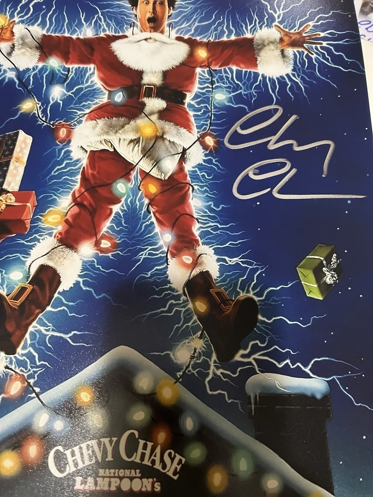 Autographed Chevy Chase 11x17 Christmas Vacation Mini Poster Beckett Signed Auto, изображение 2