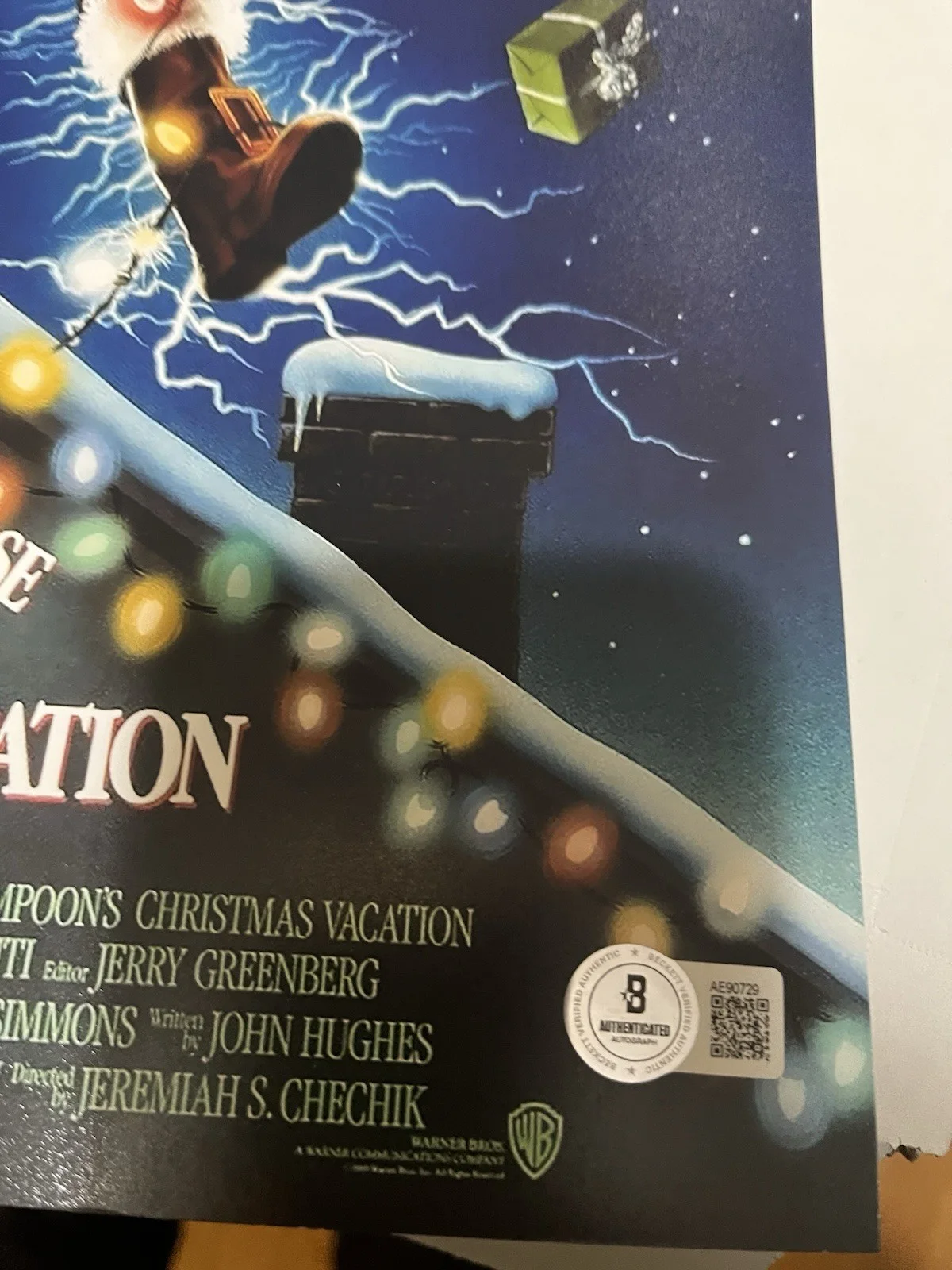 Autographed Chevy Chase 11x17 Christmas Vacation Mini Poster Beckett Signed Auto, изображение 3