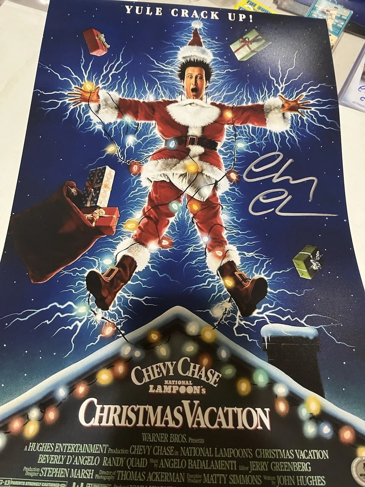 Autographed Chevy Chase 11x17 Christmas Vacation Mini Poster Beckett Signed Auto, изображение 4