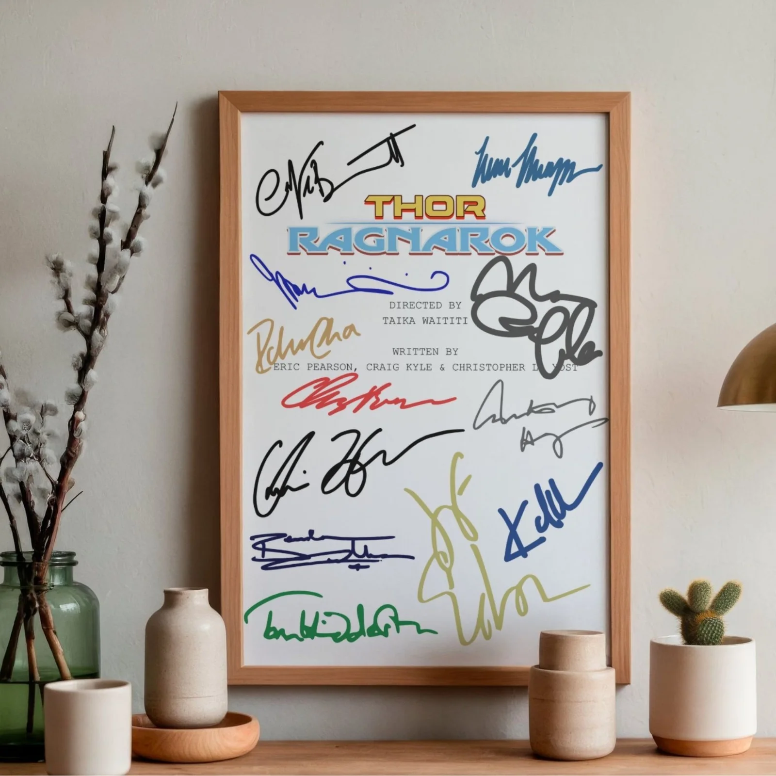 Thor Ragnarok Inspired Poster A4 Pre-Printed Autograph Script Style Wall Art, image 2