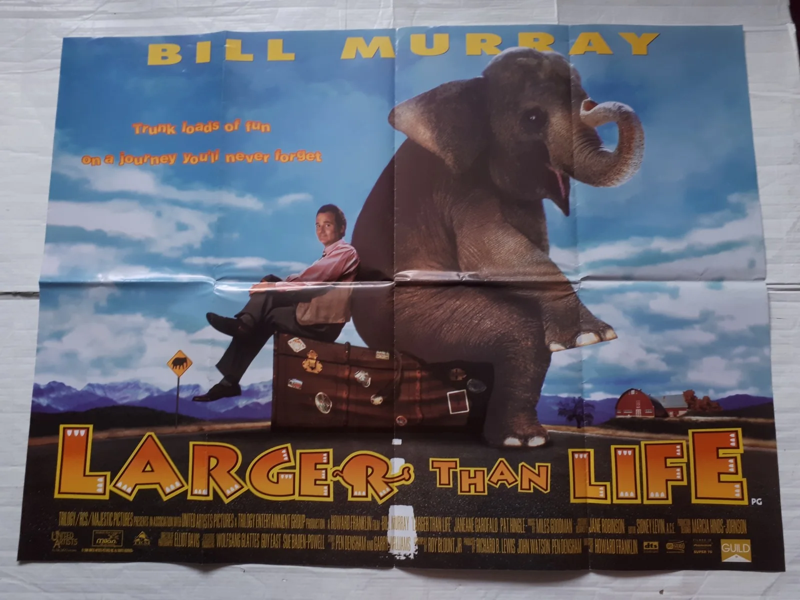 larger than life 1997 ORIGINAL Poster UK Quad 30x40" 1990s bill murray, image 2