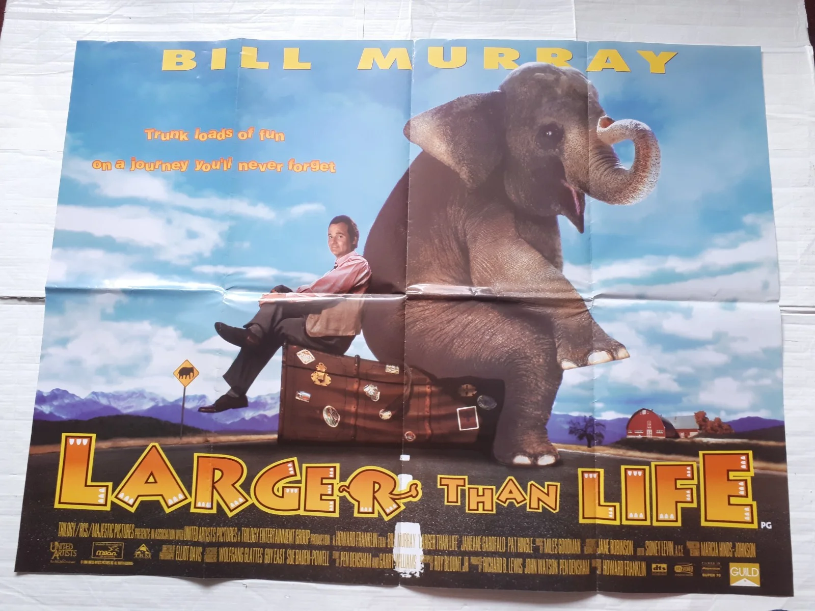 larger than life 1997 ORIGINAL Poster UK Quad 30x40" 1990s bill murray, image 3