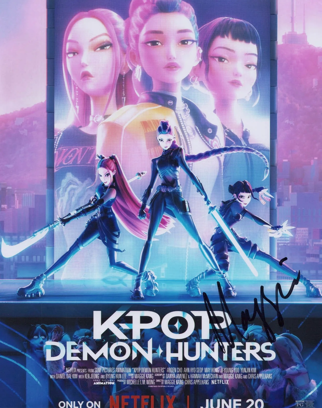 Maggie Kang — Maggie Kang signed "KPOP DEMON HUNTERS" 8x10 Photo EXACT PROOF d Writer Dir COA, image 3