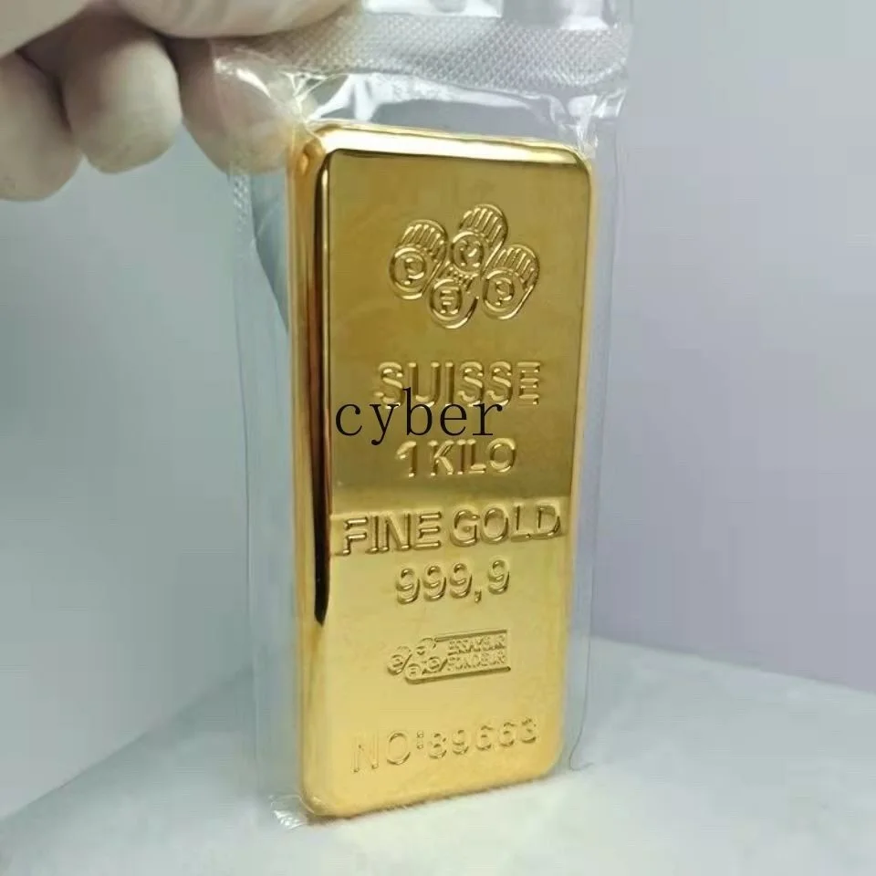 Simulated Swiss bank gold bars 1000g Film and television props, изображение 2