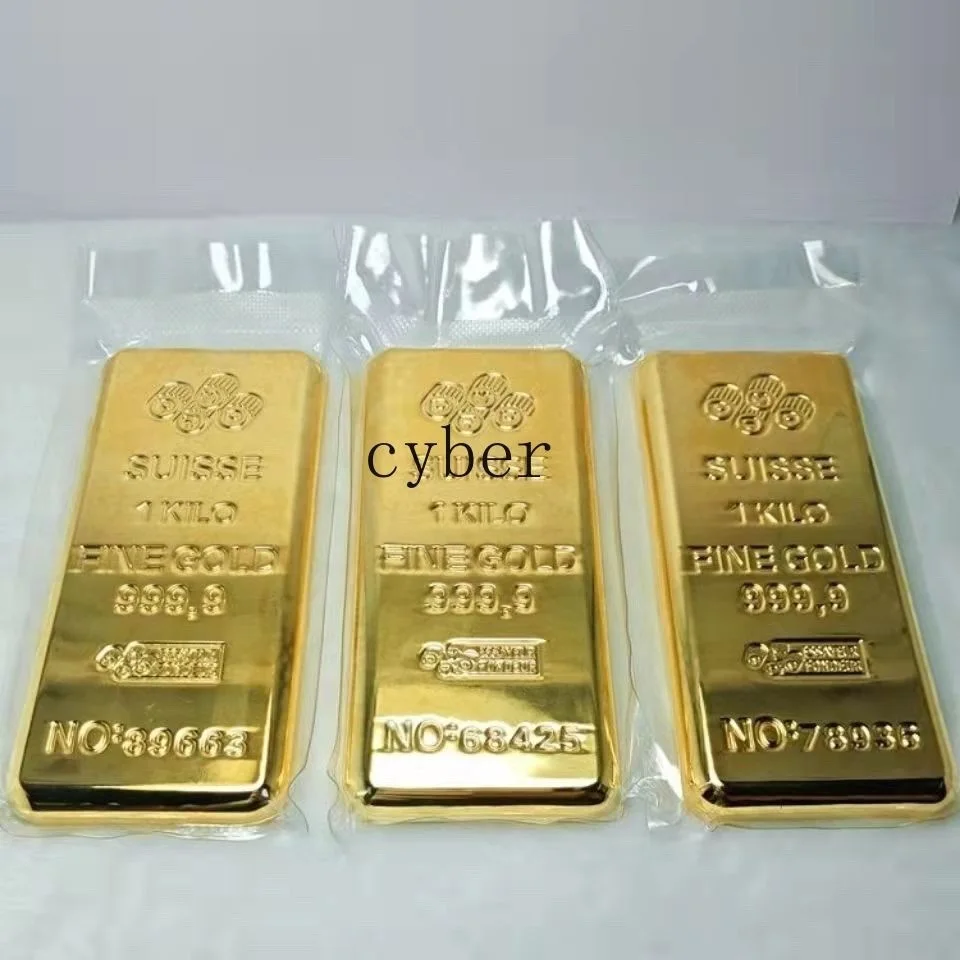 Simulated Swiss bank gold bars 1000g Film and television props, изображение 3