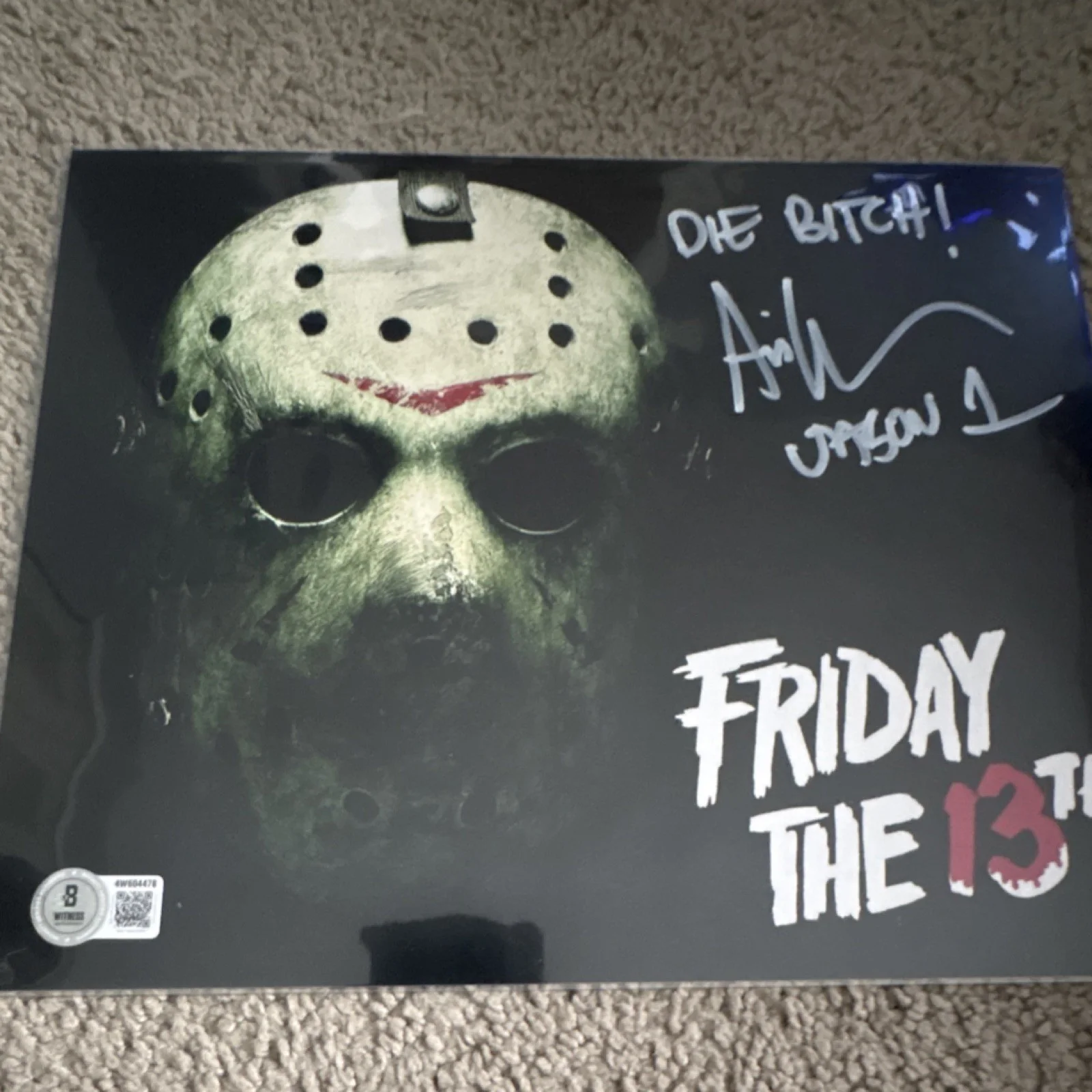 Jason 1 — Friday the 13th Jason 1 Autographed Mask & Photo Beckett Authenticated, изображение 3