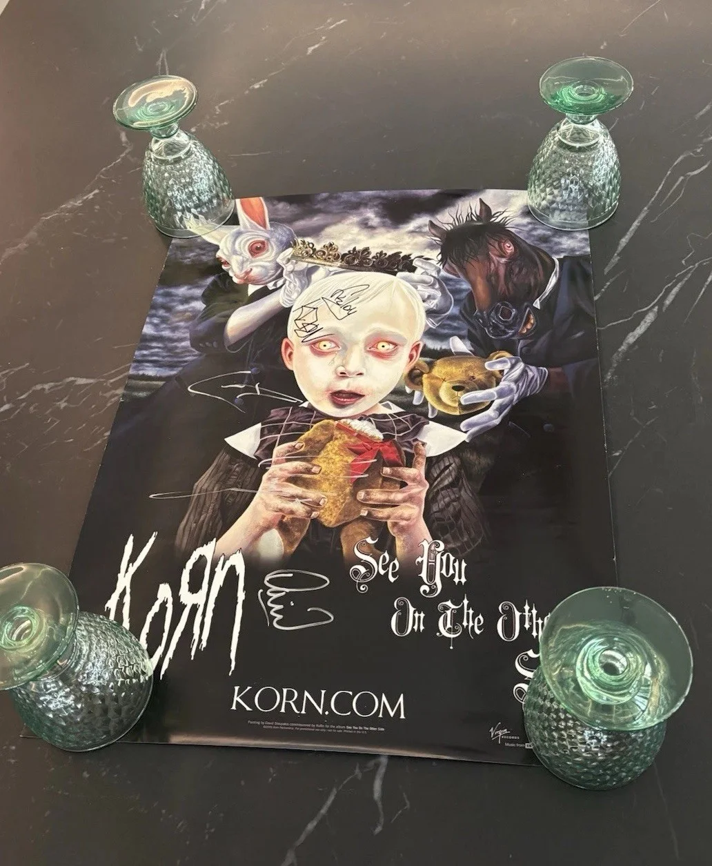 VTG KoRn 2005 See You On The Other Side signed x4 autographed poster, image 2