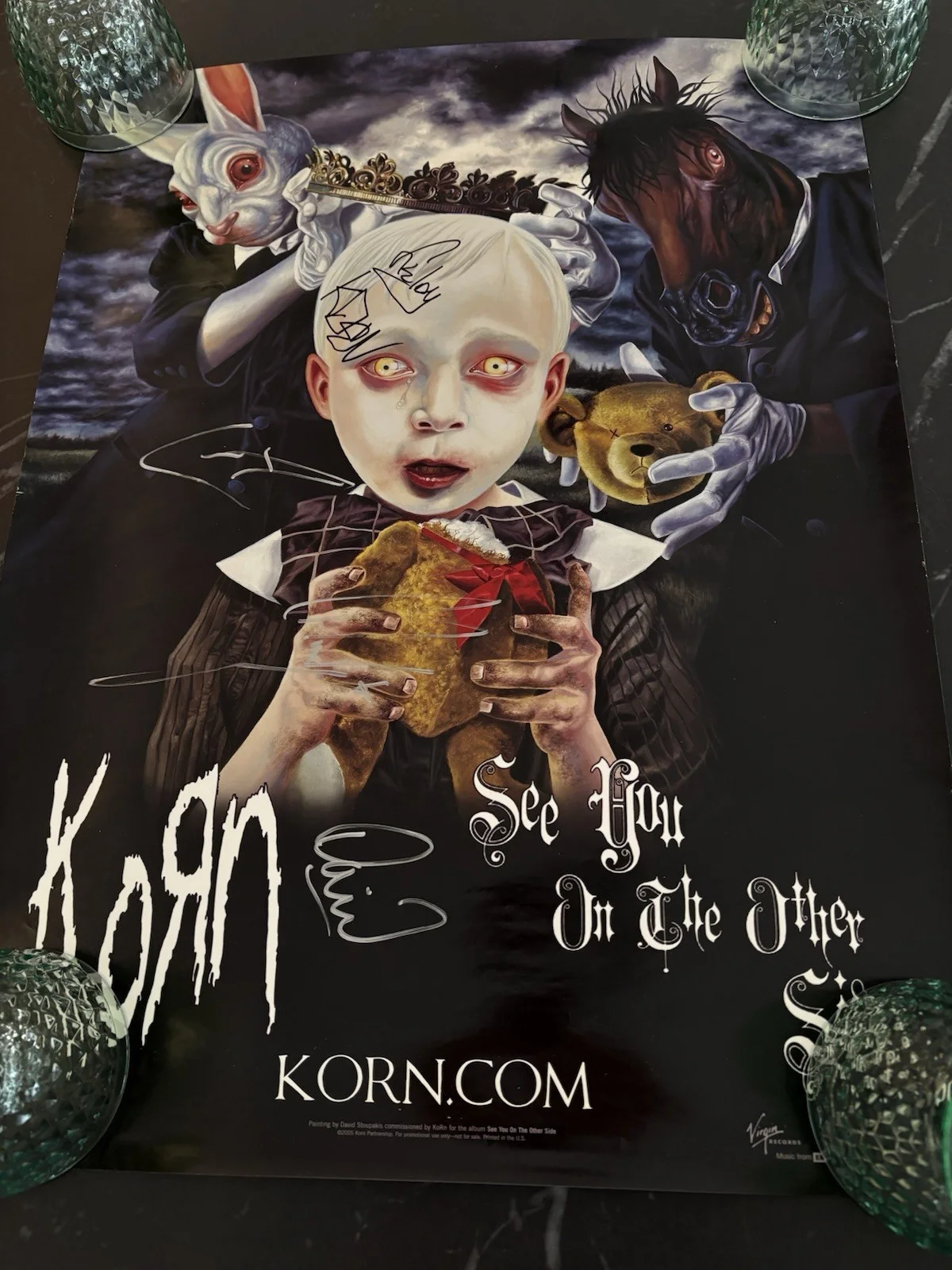 VTG KoRn 2005 See You On The Other Side signed x4 autographed poster, image 3