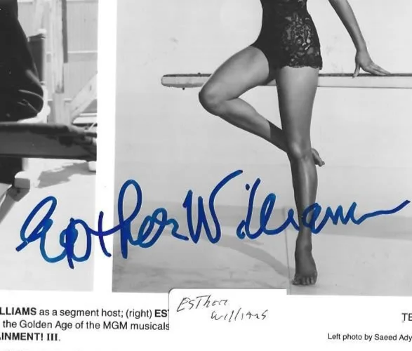 Original Hand Signed Esther Williams autograph on 8 x 10 photo, image 2