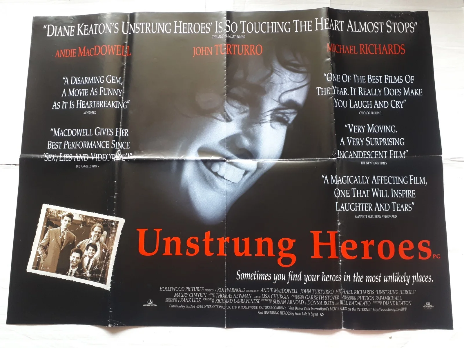 unstrung heroes 1995 ORIGINAL Poster UK Quad 30x40" 1990s diane keaton, изображение 3